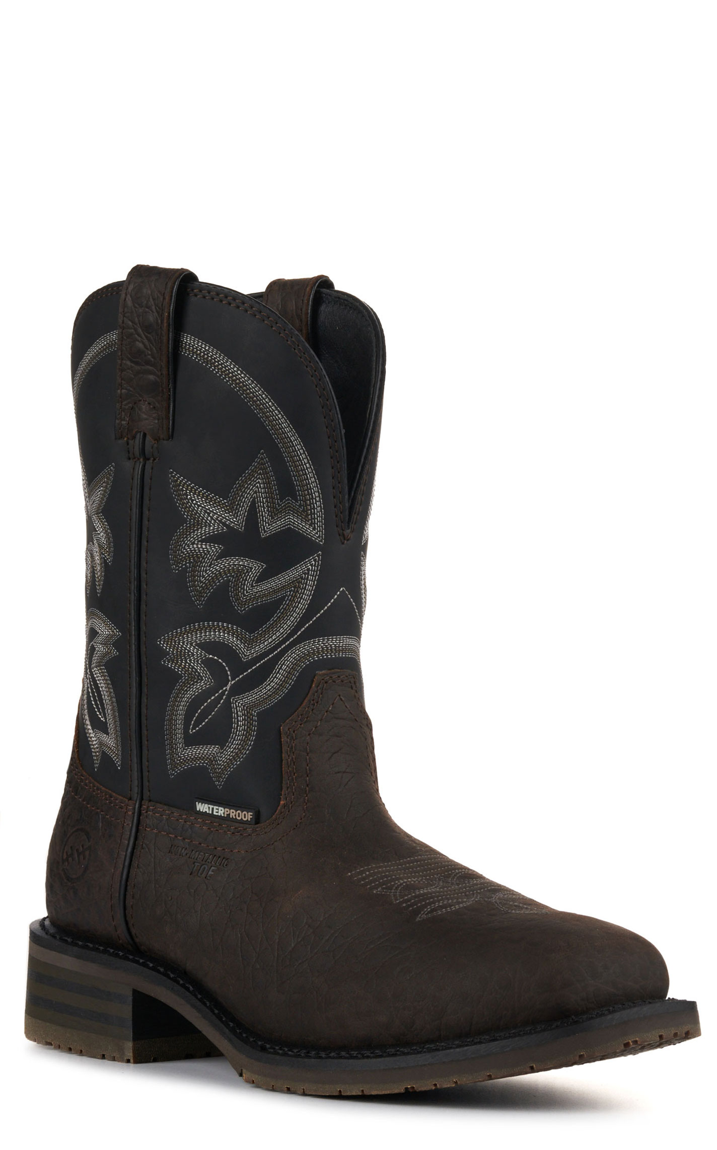 Double H Men's ICE Dark Brown and Black Waterproof Wide Composite Toe Work Boot - Image 1