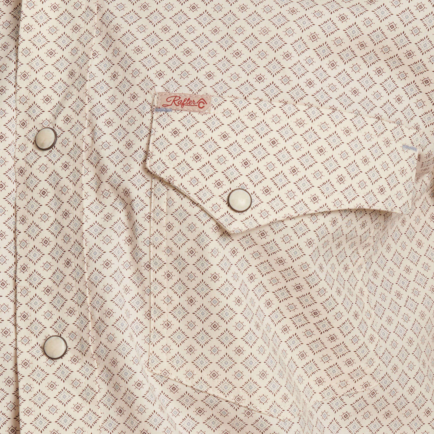 Rafter C Men's ProFlex45 Cream & Chocolate Geo Western Shirt - Image 1