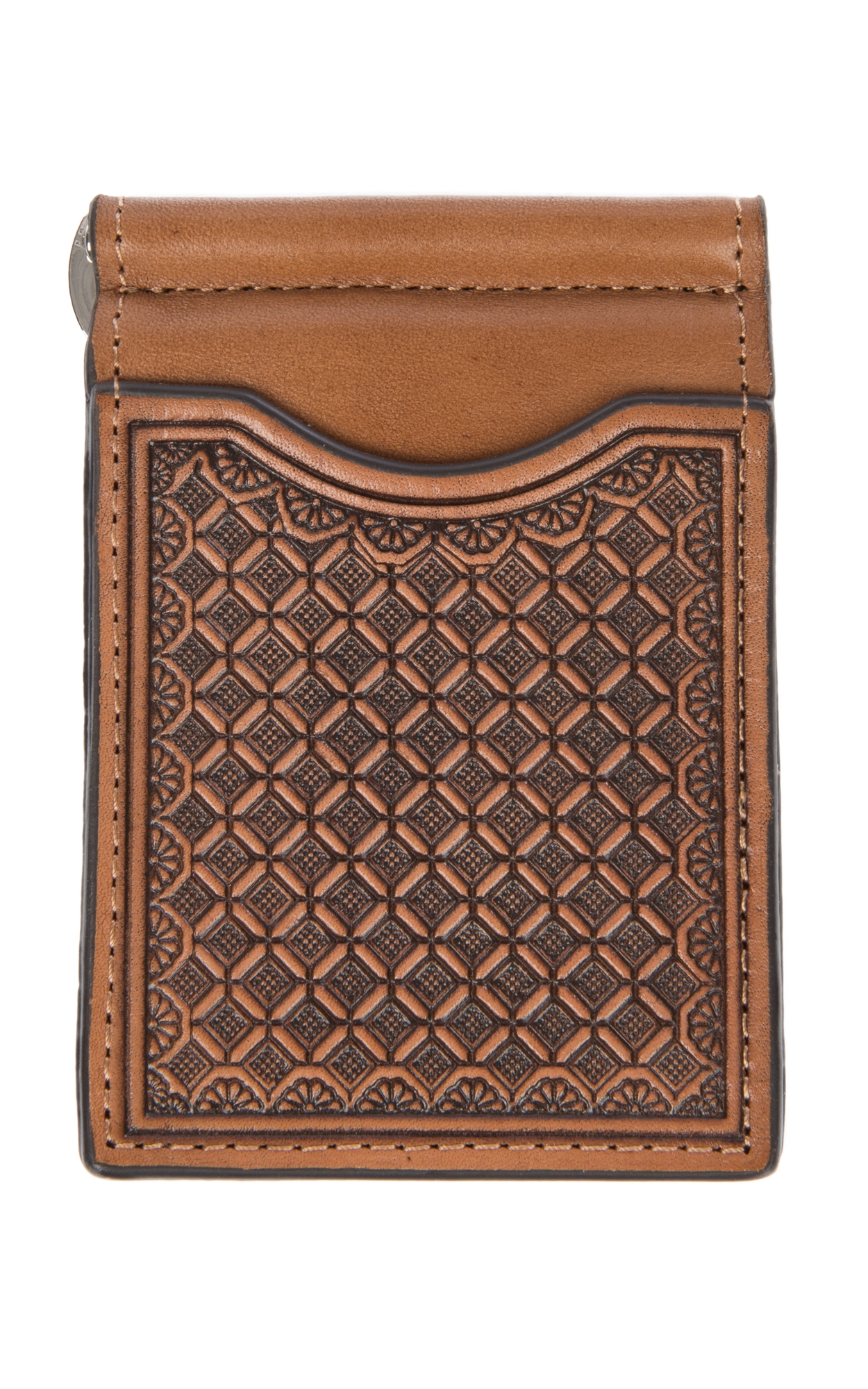 Nocona Natural Embossed Slim Fold Money Clip Wallet - Image 1