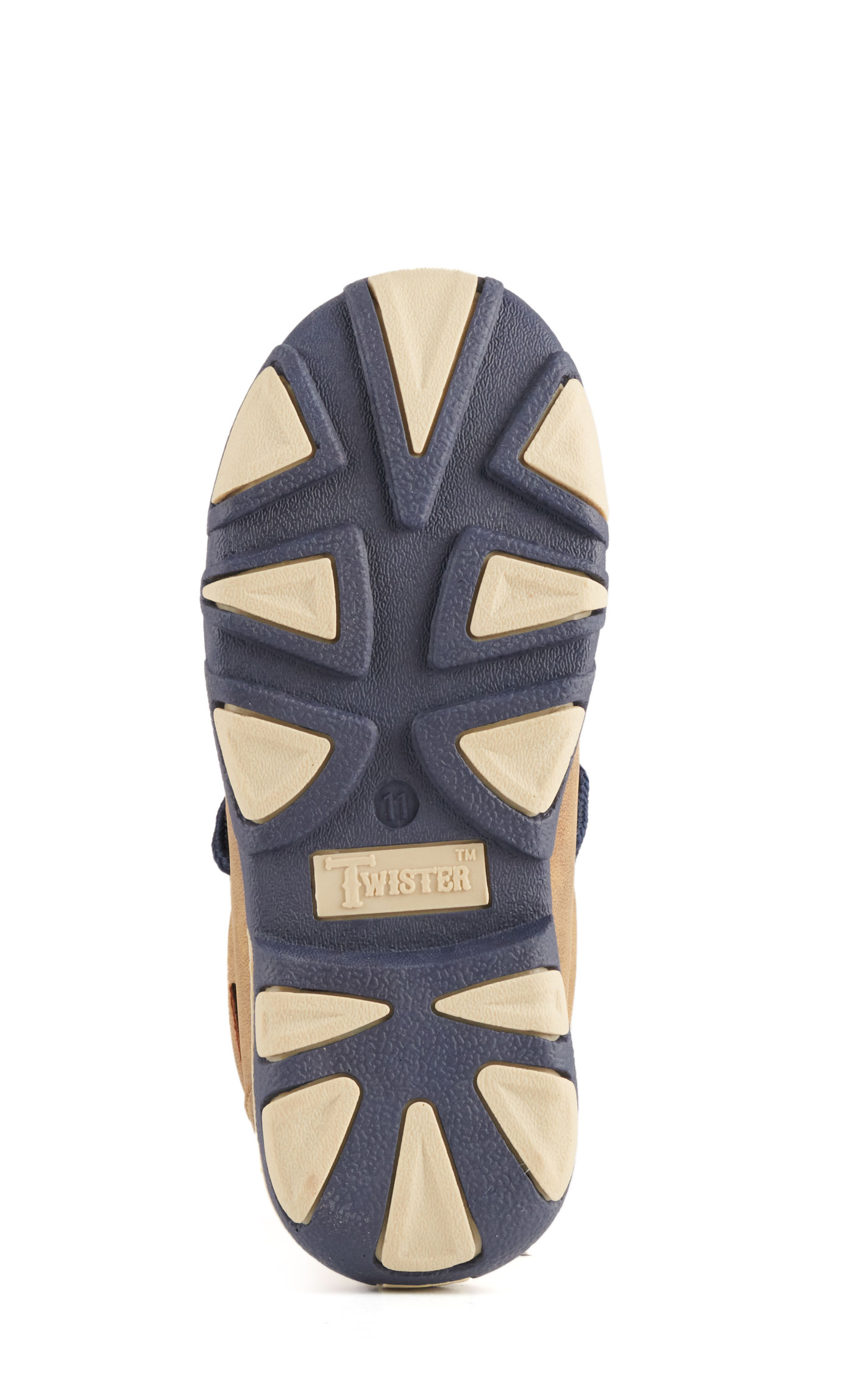 Twister Kids Oliver Brown with Navy Basketweave Moc Toe Chukka Casual Shoe - Image 1