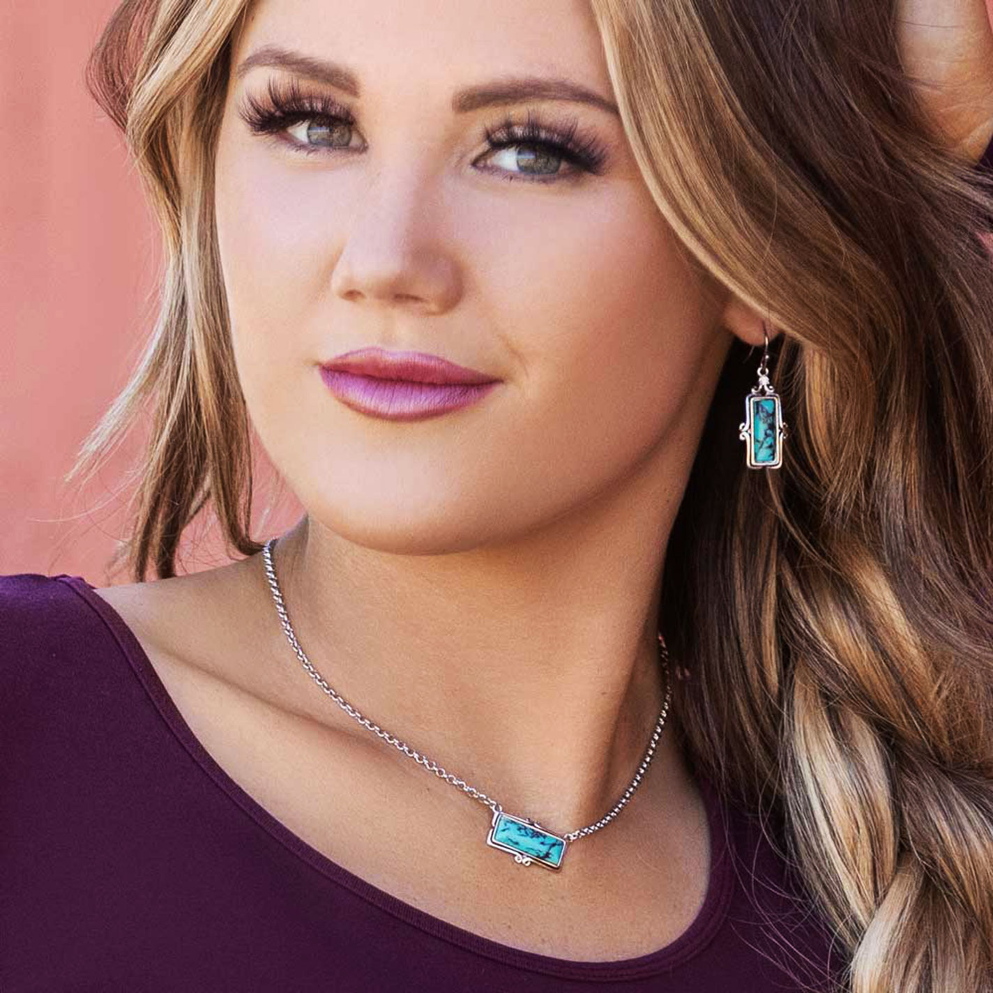 Montana Silversmiths Silver Looking Glass Turquoise Earrings - Image 1