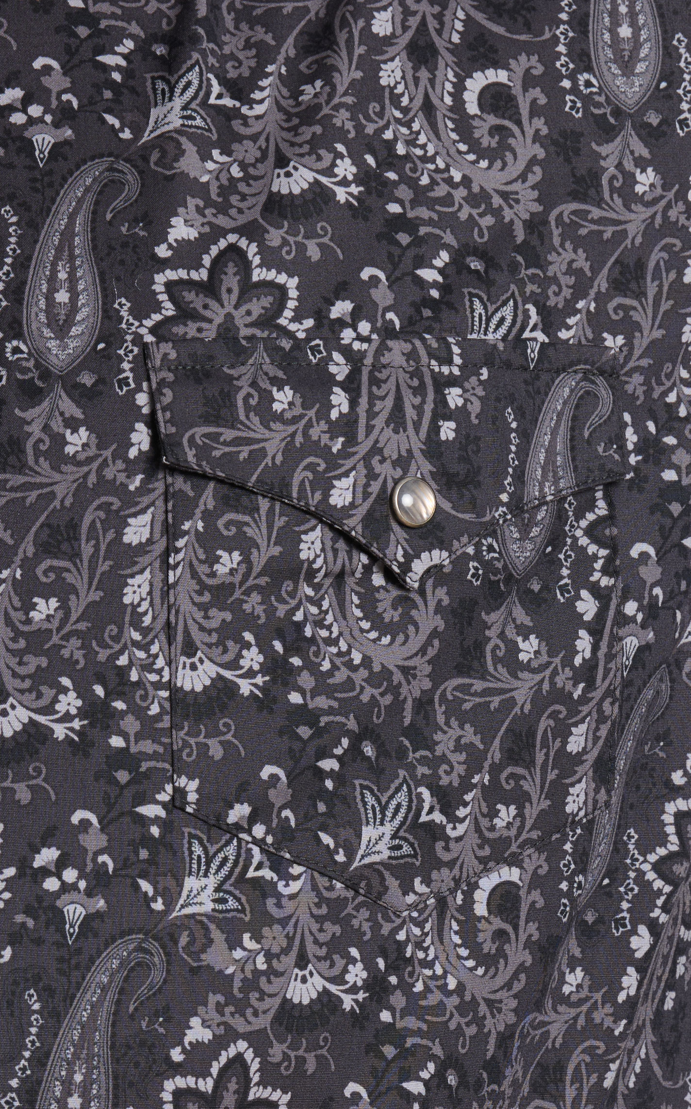 Rock & Roll Denim Men's Black & Gray Paisley Western Shirt - Image 1