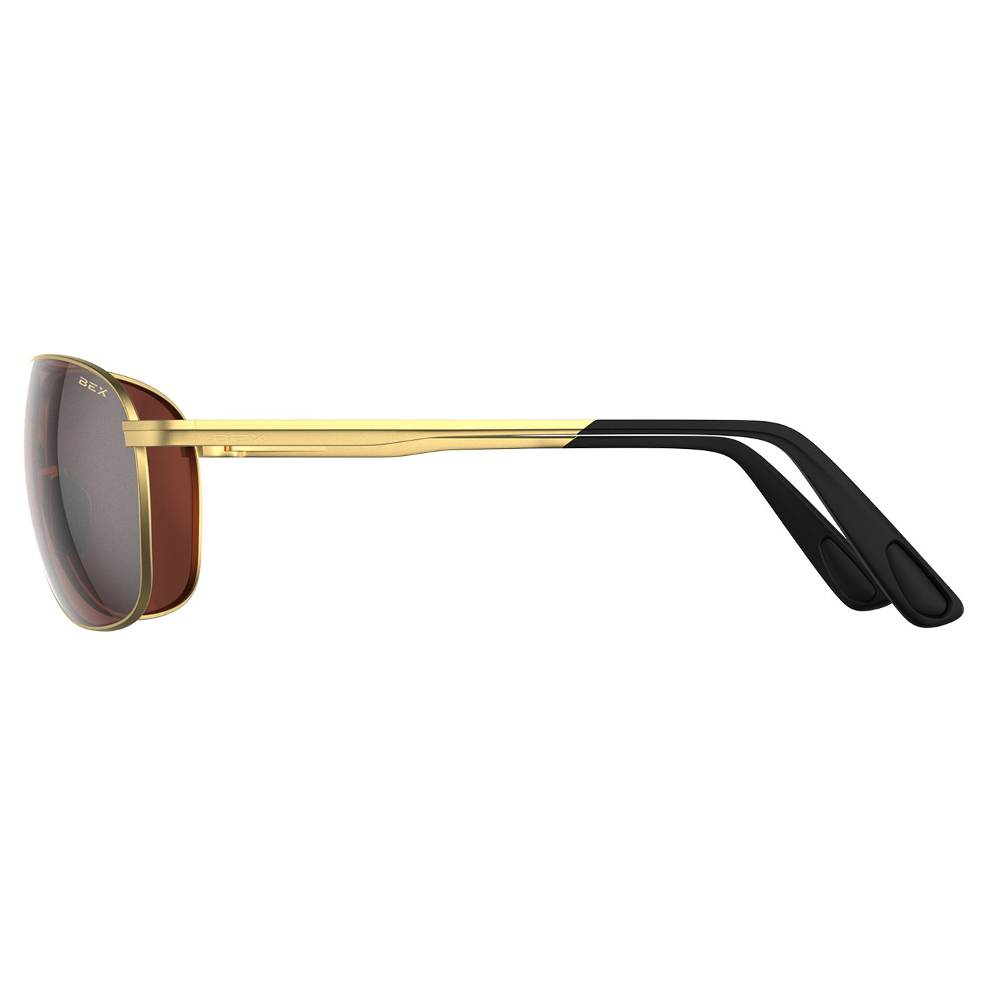 BEX Nova Matte Gold & Brown Sunglasses - Image 1