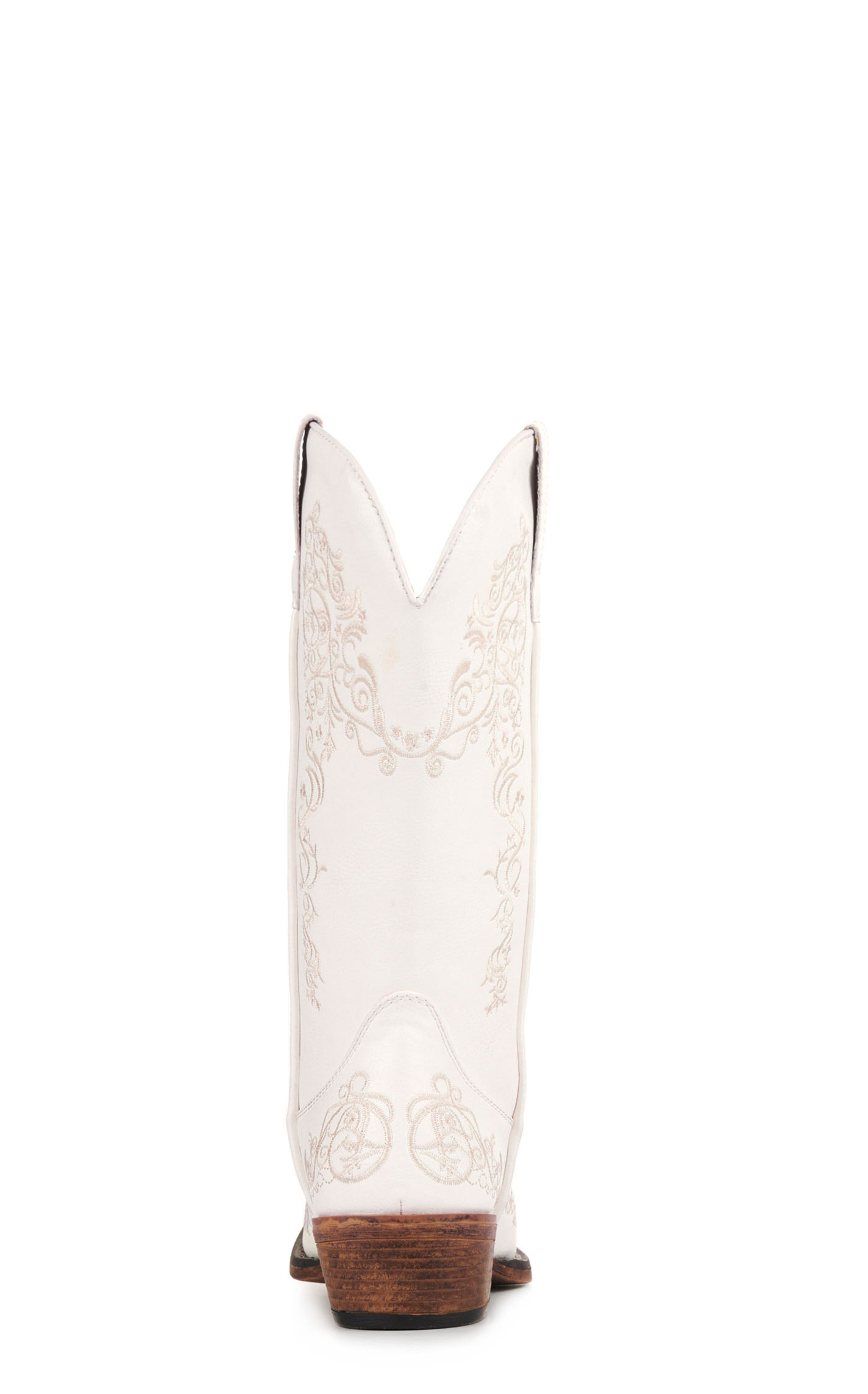 Roper Women's Riley Scroll White with Ivory Floral Embroidery Snip Toe Cowboy Boots - Image 1