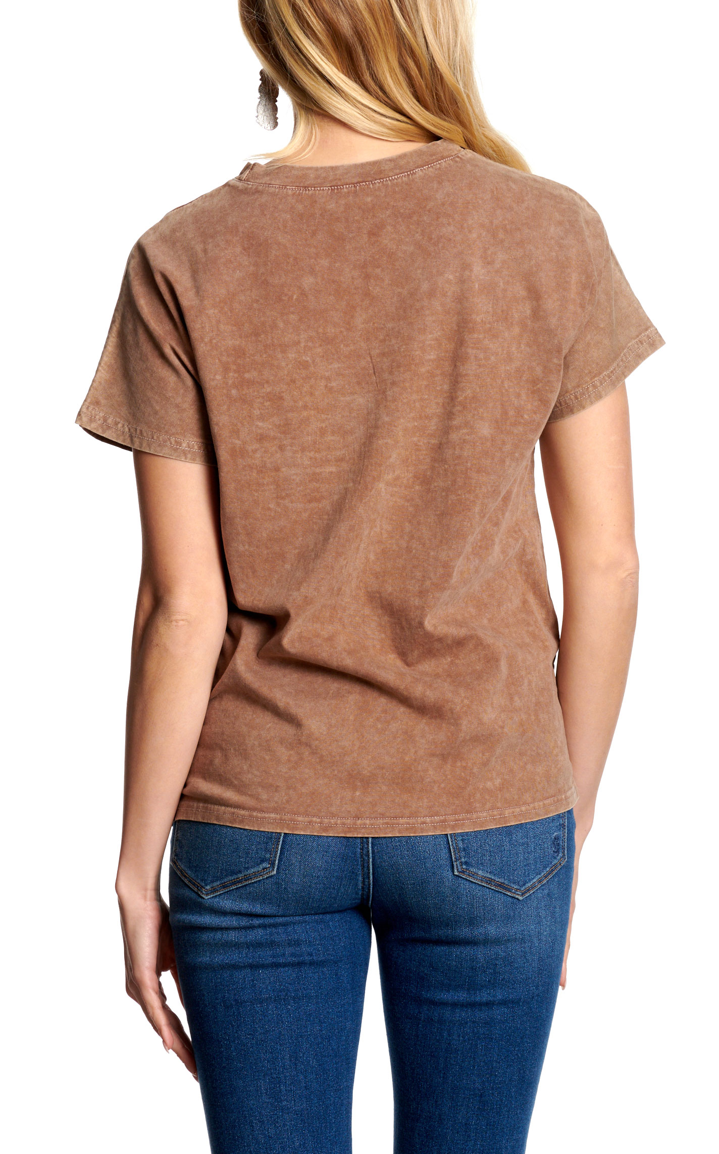 Marigold Kiss Women's Brown Boot Stitching Detail Top - Image 1