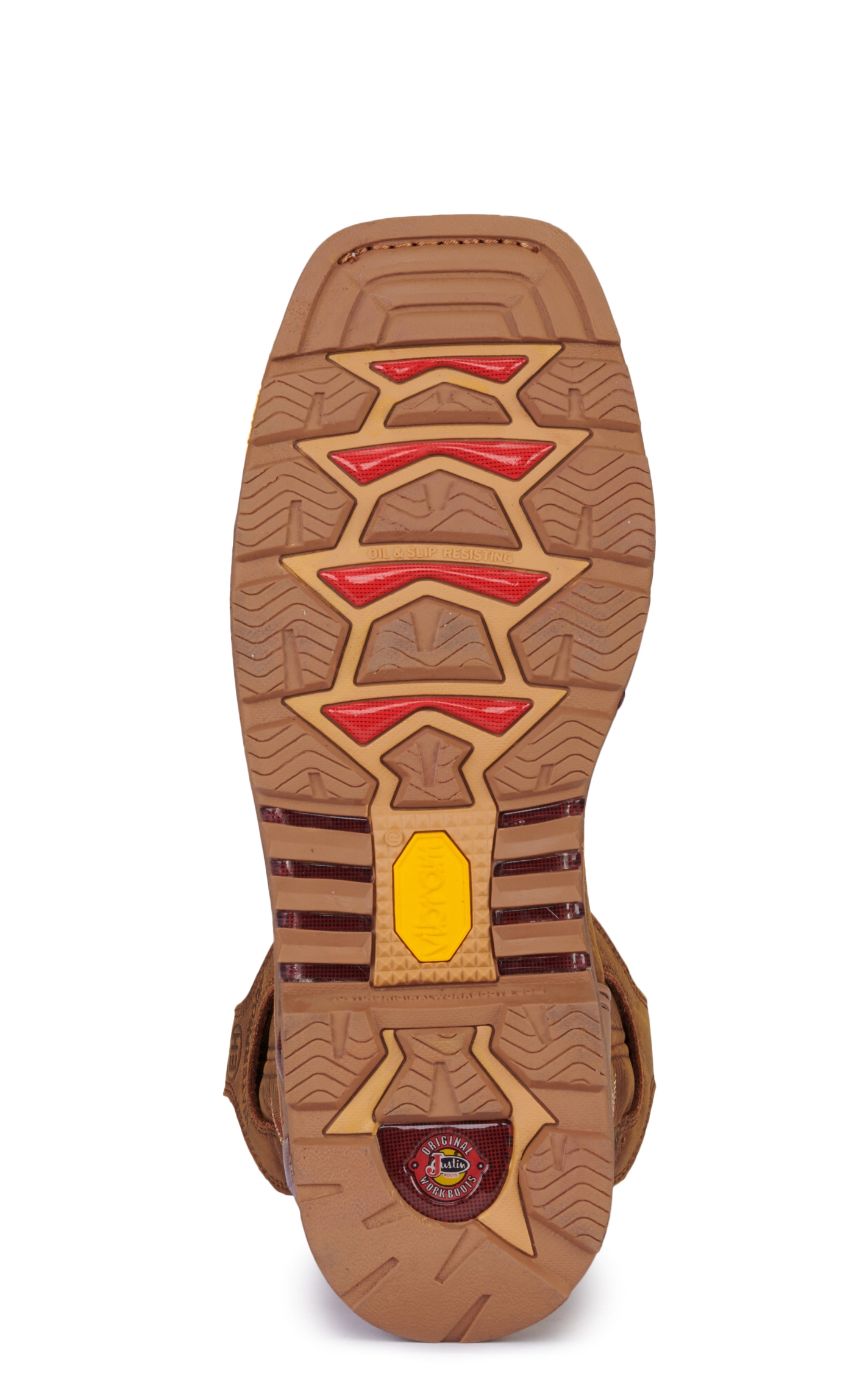 Justin Men's Montana Rust Brown Wide Square Nano Composite Toe Work Boots - Image 1