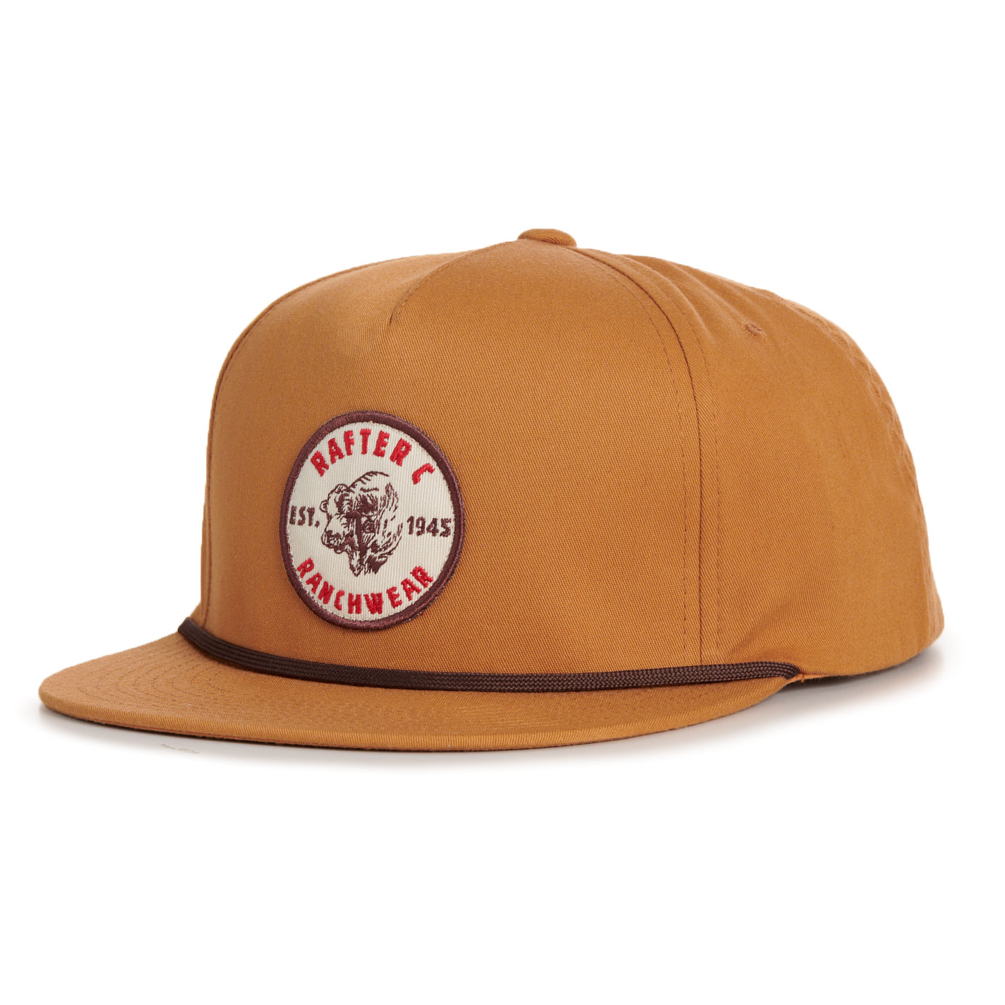 Rafter C Men's Rust Embroidered Flat Bill Cap - Image 1