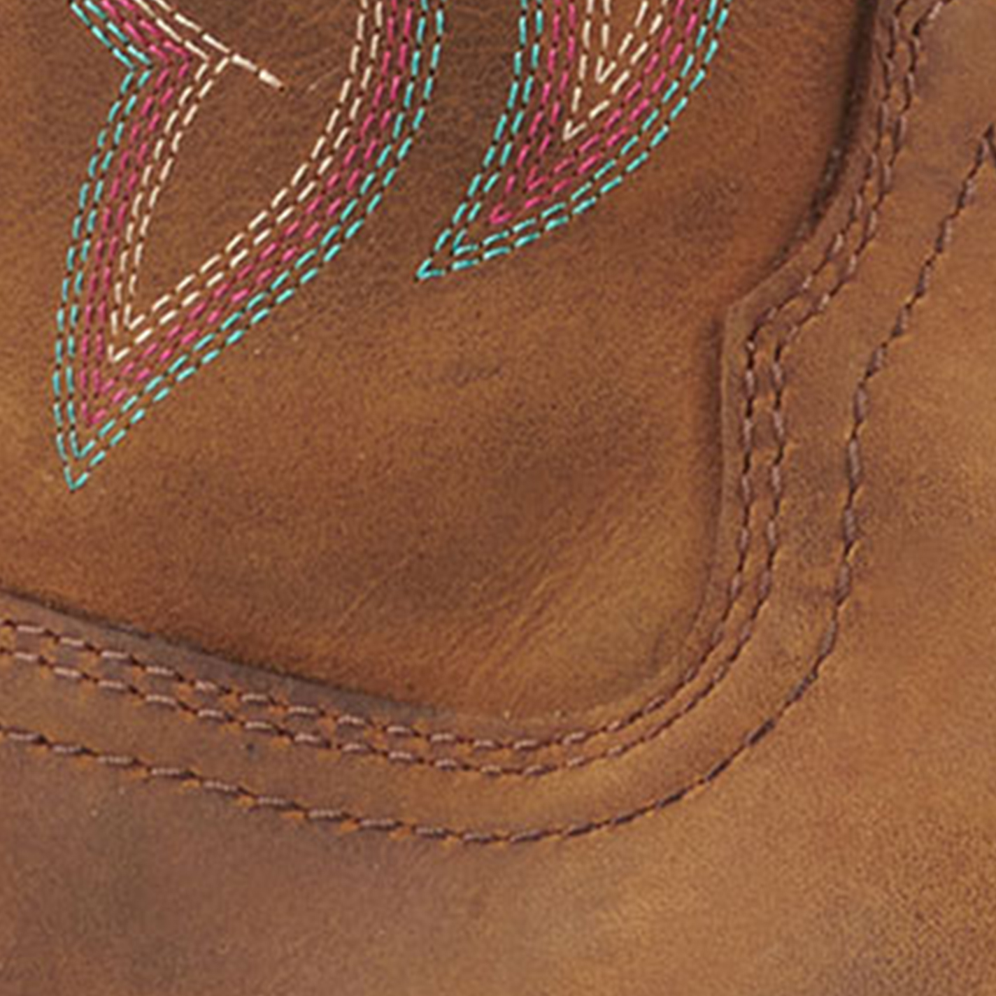 Ariat Women's Hybrid Ranchwork Distressed Brown Shock Shield Wide Square Toe Cowboy Boots - Image 1