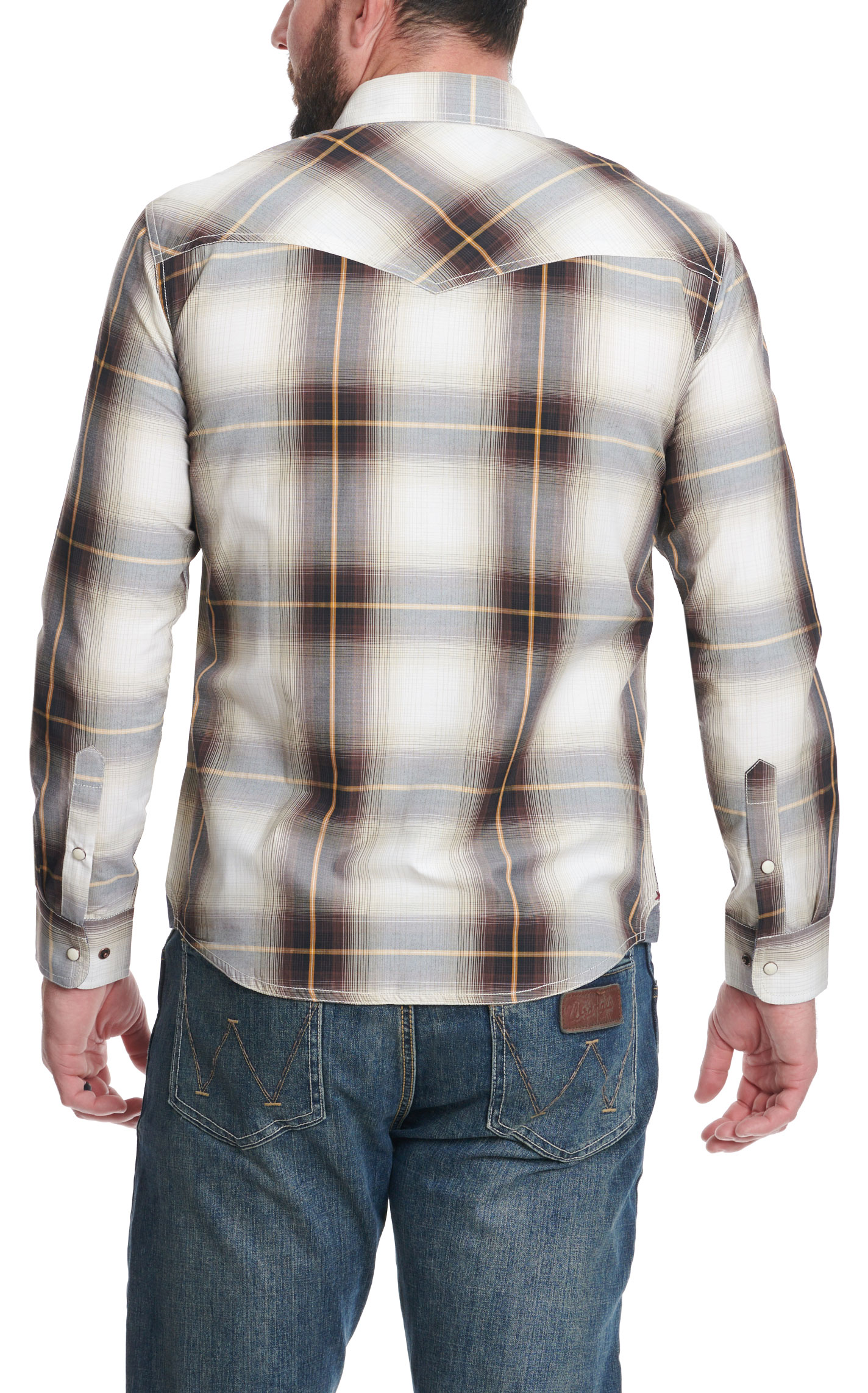 Red Dirt Collection by Rafter C Men's Cream Plaid Western Shirt - Image 1