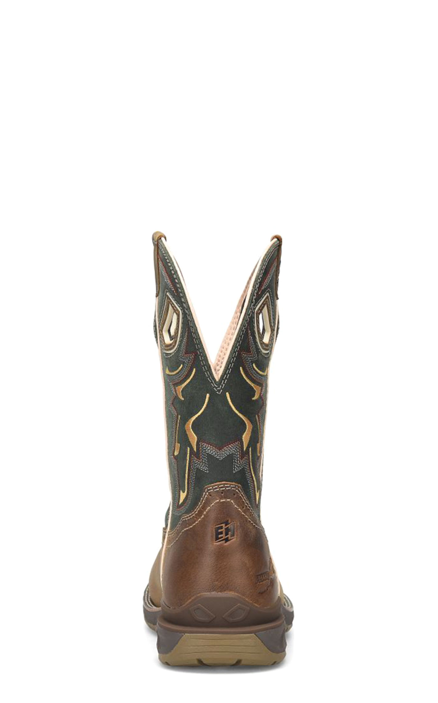 Double H Men's Tan and Evergreen Leather Square Composite Toe Work Boot - Image 1