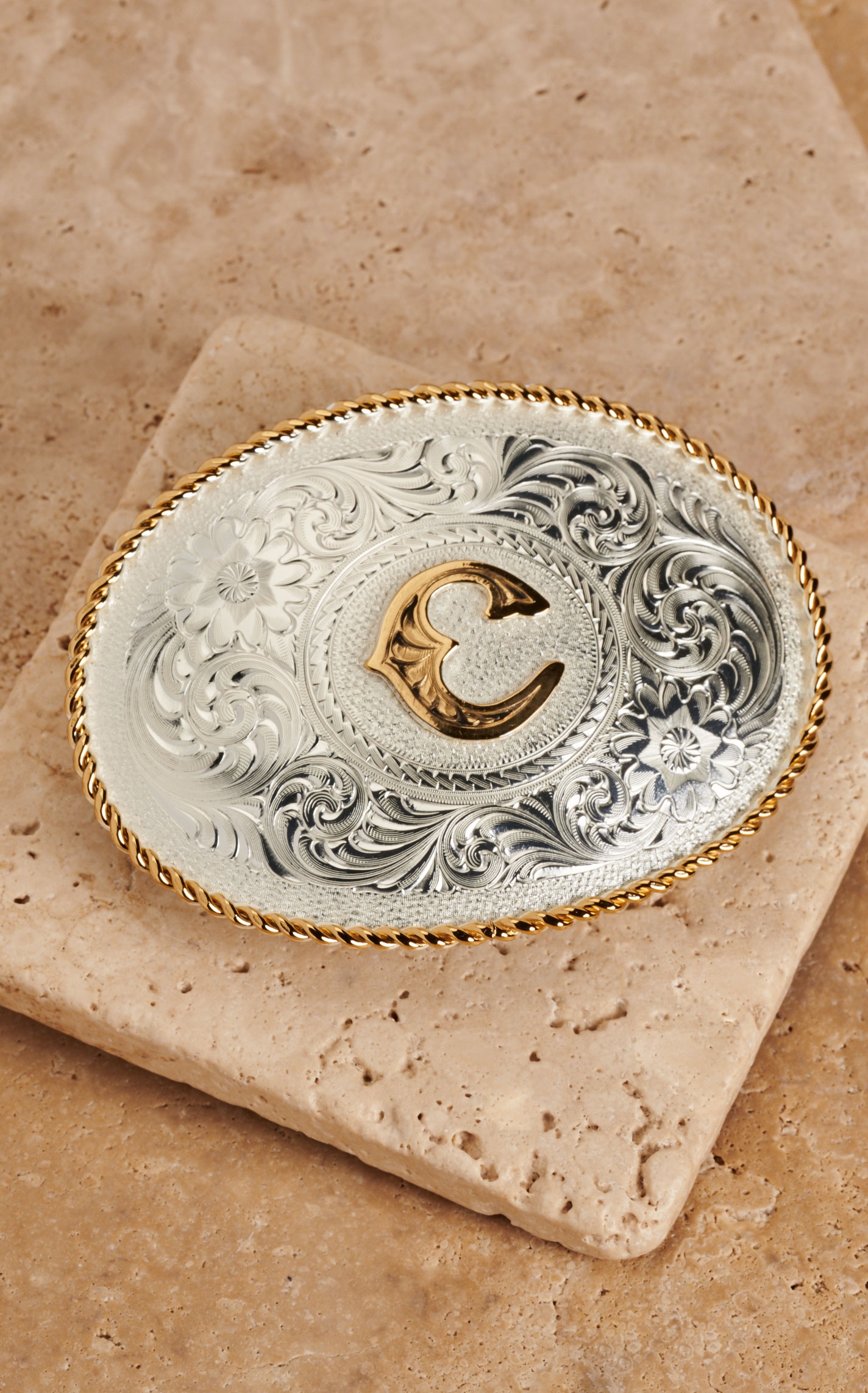 Montana Silversmiths Silver with Gold Oval  \