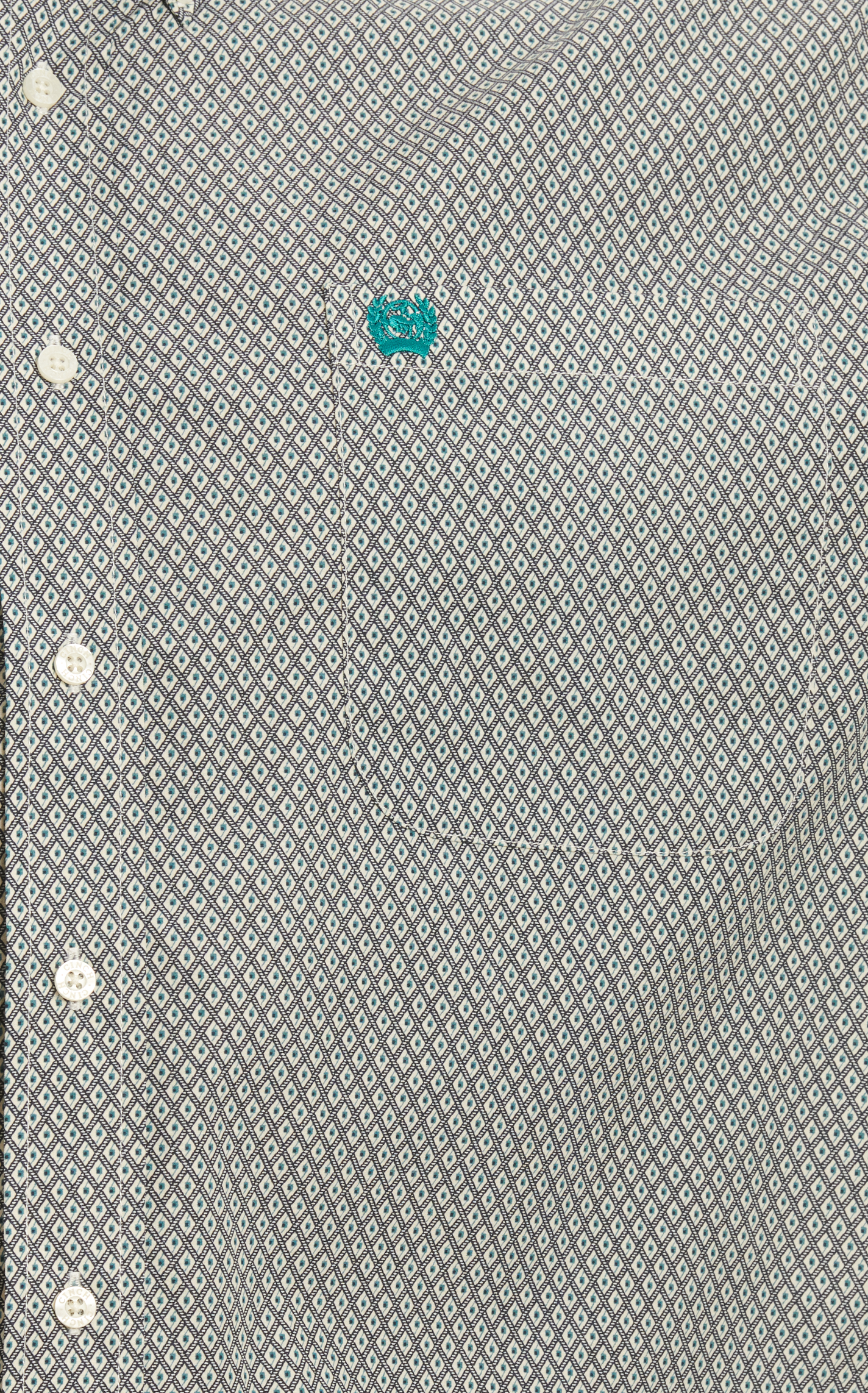 Cinch Men's Teal & Black Geo Print Western Shirt - Image 1