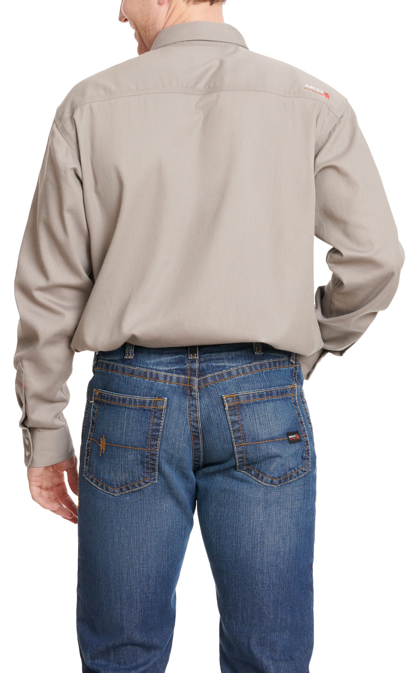 Ariat Men's Silver Gray Long Sleeve FR Work Shirt - Image 1