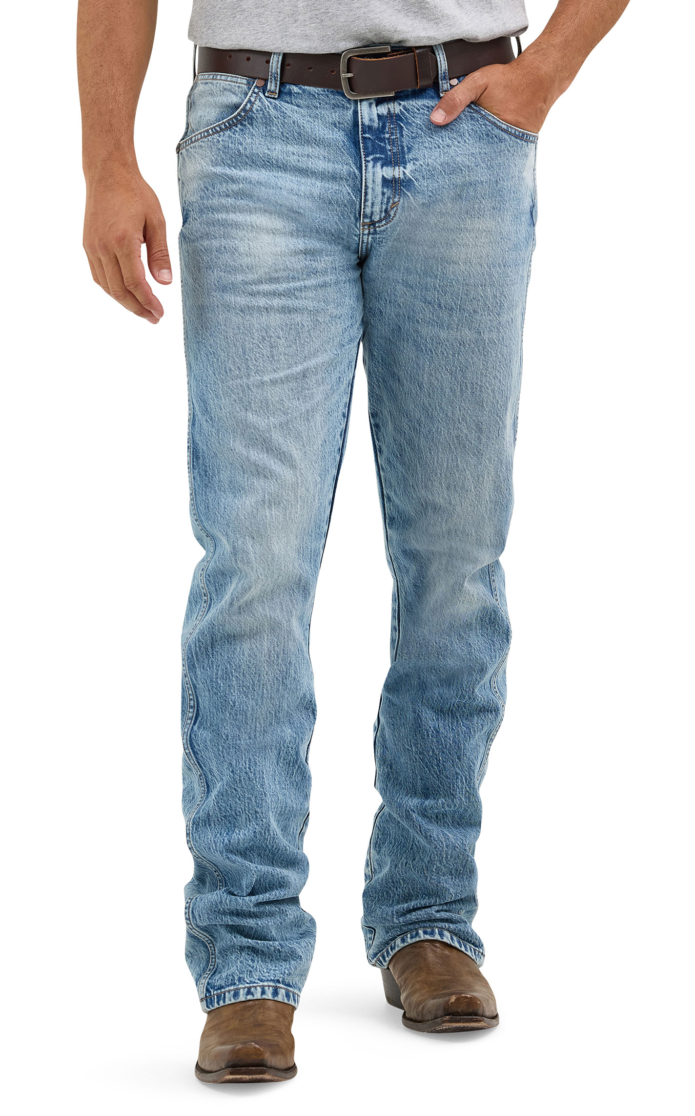 Wrangler Retro Men's Jones Light Wash Slim Fit Bootcut Jeans - Image 1