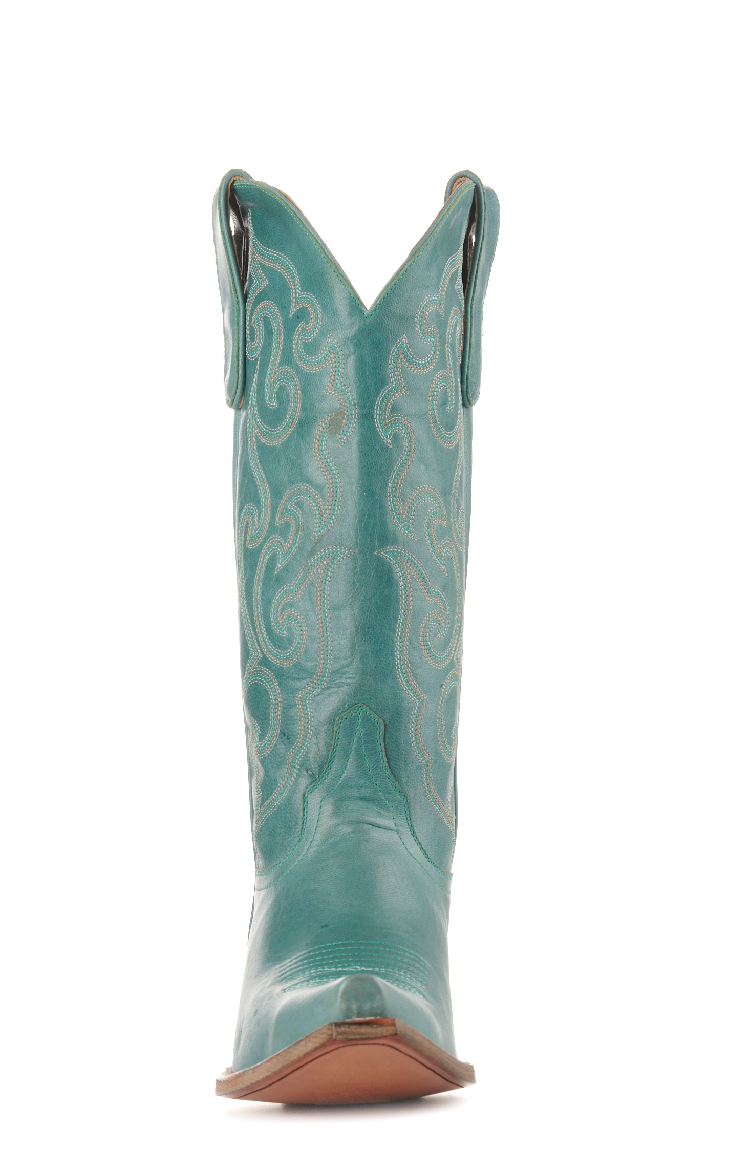 Cavender's Women's Turquoise Goat Snip Toe Cowboy Boots - Image 1