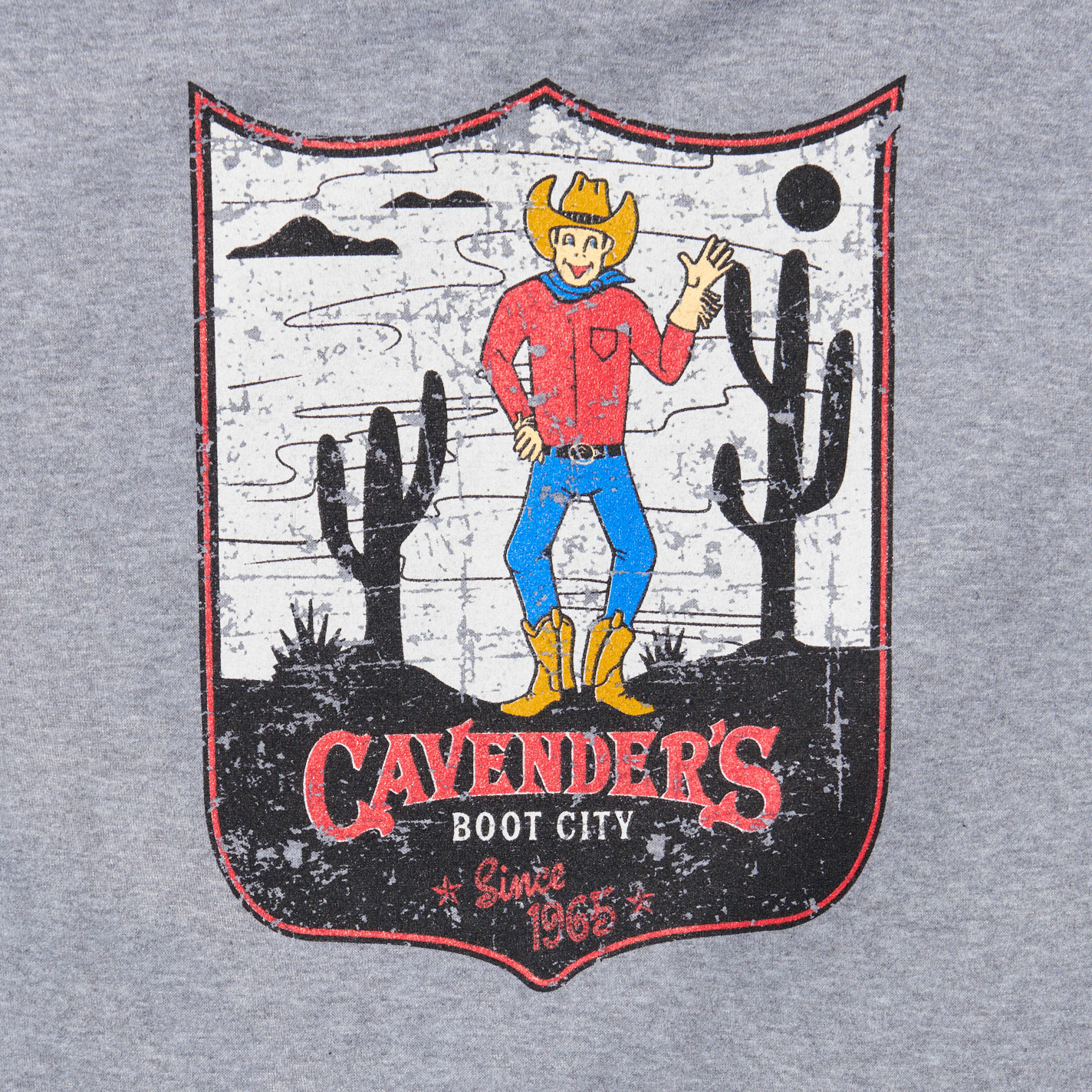 Cavender's Gray Cowboy Logo Graphic Hoodie - Image 1