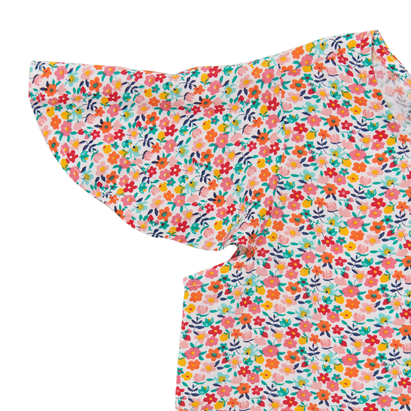 Rockin' C Girl's White Ditsy Floral Dress - Image 1