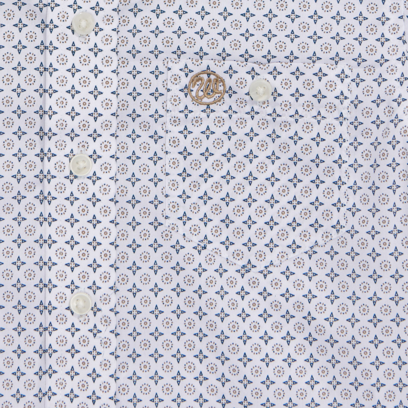 Wrangler Classic Boy's Blue Geo Print Short Sleeve Shirt - Image 1
