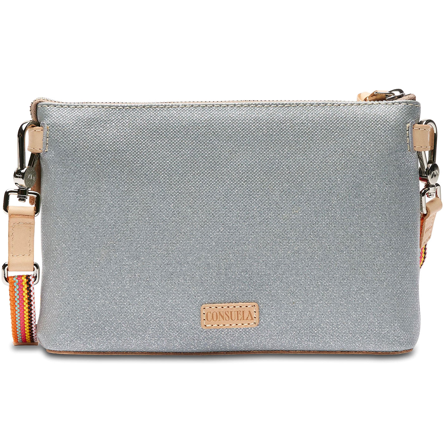 Consuela Tink Floral Embroidered Silver Midtown Crossbody Bag - Image 1