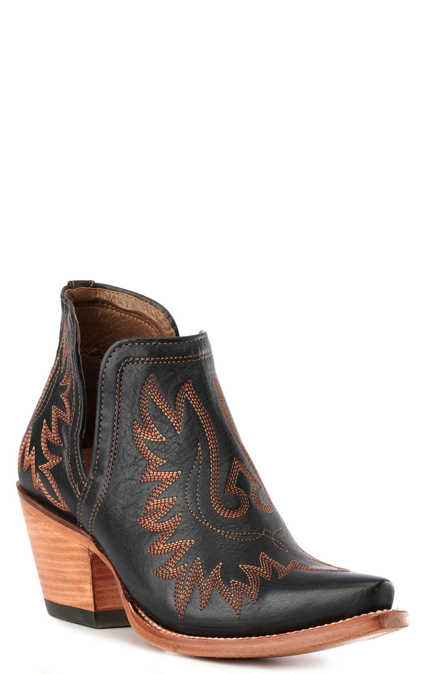 Ariat Women's Dixon Black Snip Toe Cowboy Booties - Image 1