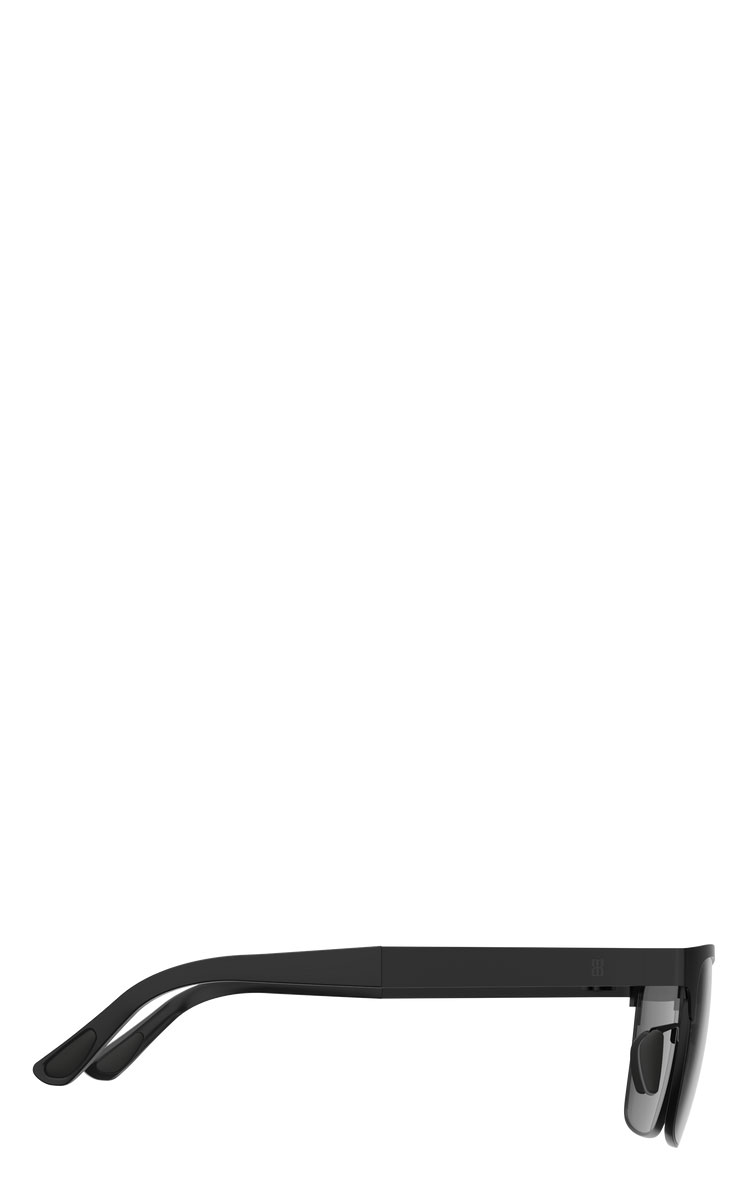 BEX Rockyt Lite Black Gray Square Half-Framed Lightweight Sunglasses - Image 1