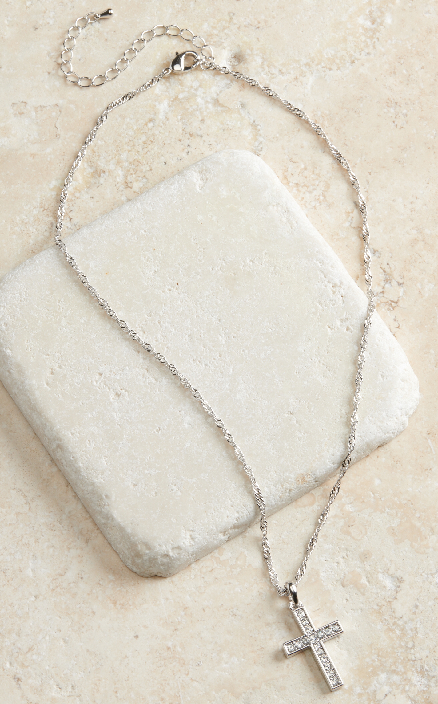Montana Silversmiths Silver Cross Crystal Necklace - Image 1
