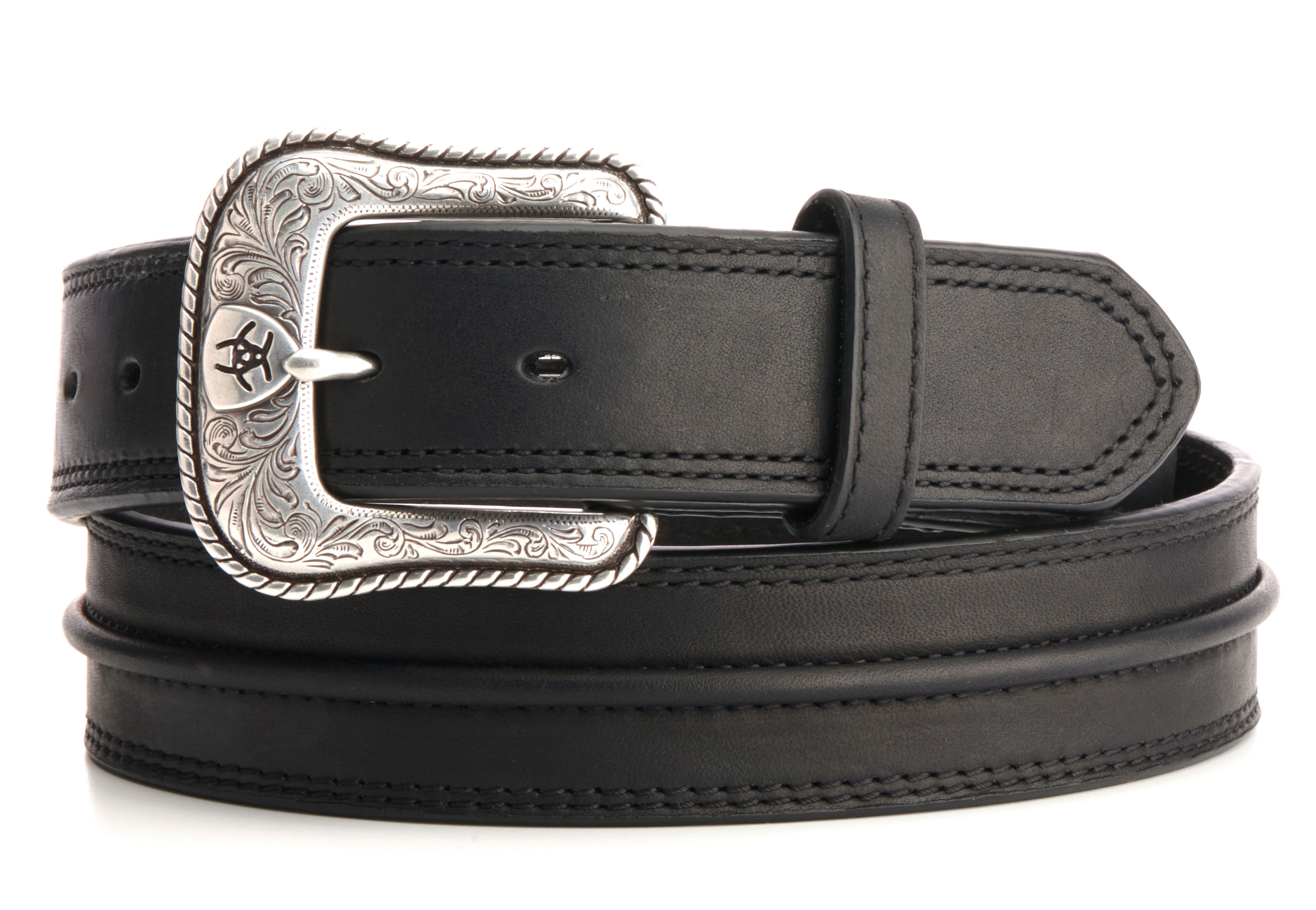 Ariat Men's Black Half Center Bump Western Belt - Image 1