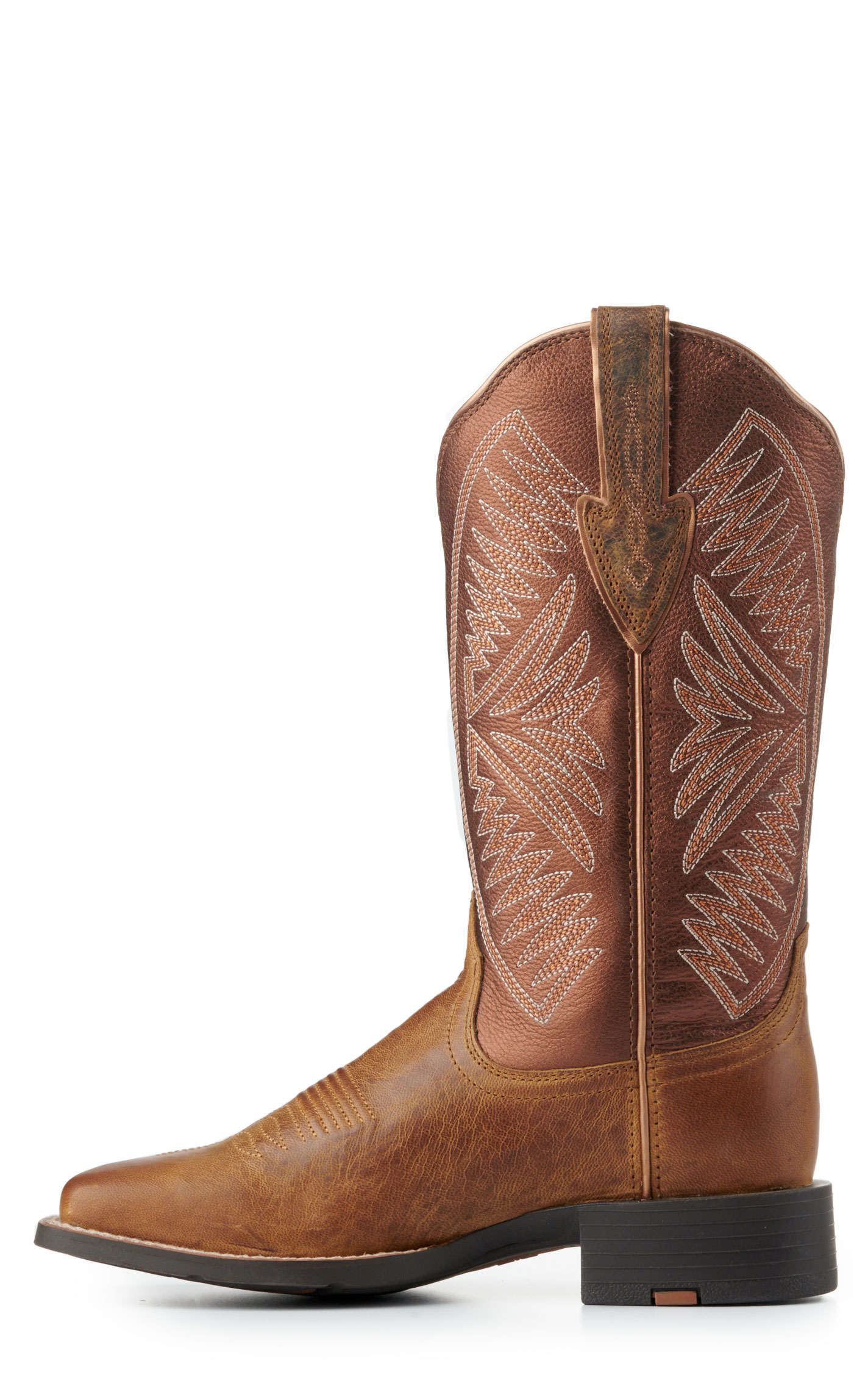 Ariat Women's Round Up Ruidoso Bronze and Burnished Chestnut Square Toe Cowboy Boots - Image 1