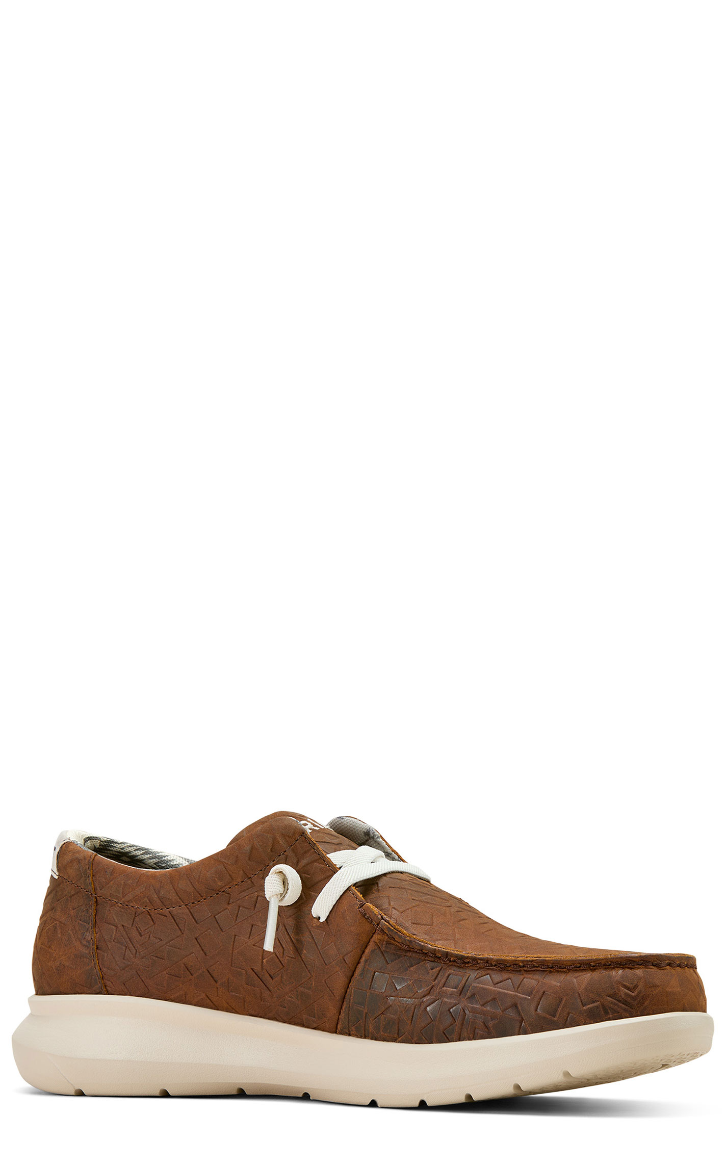 Ariat Men's Coffee Aztec Blanket Embossed Hilo Moc Toe Casual Shoes - Image 1