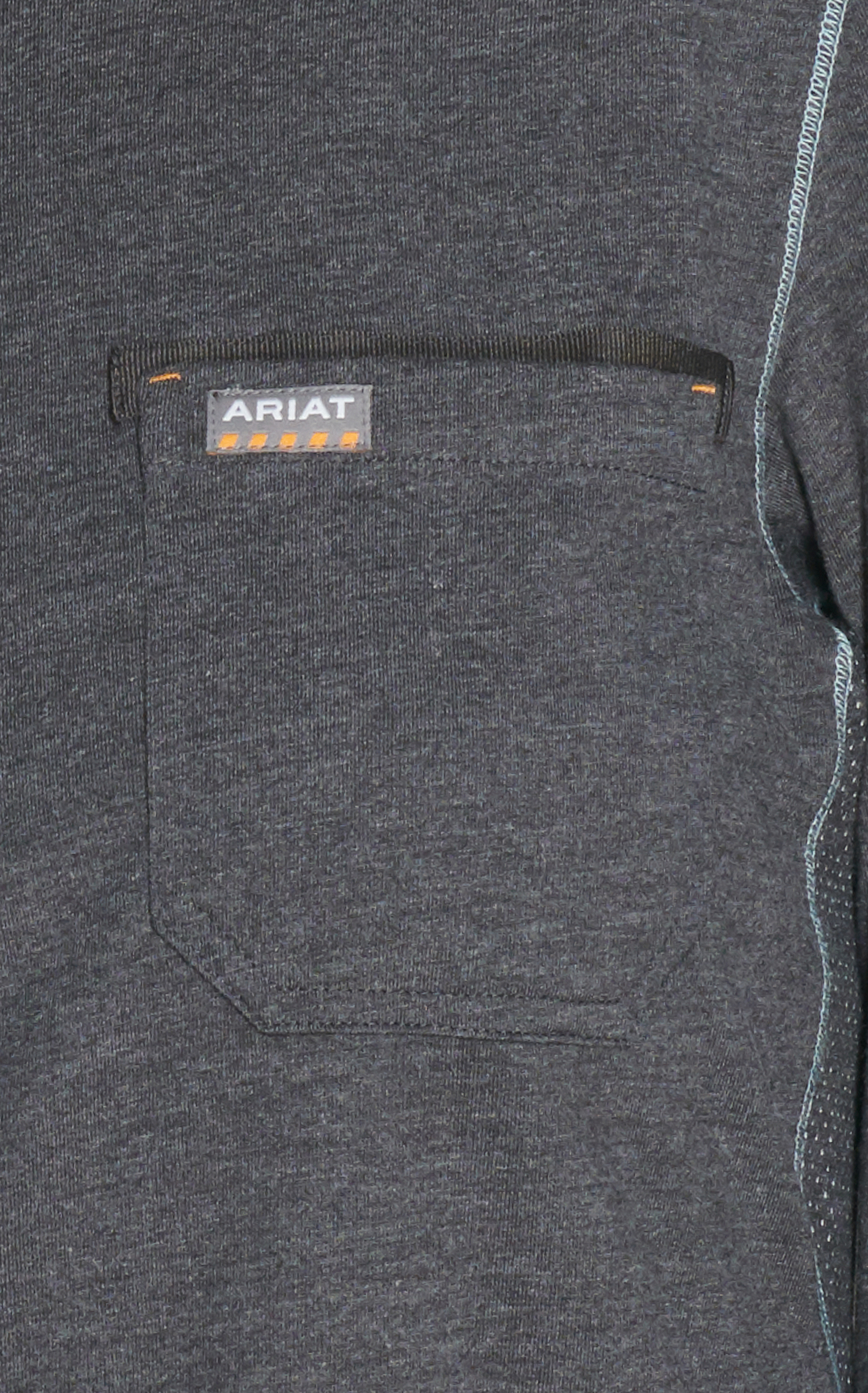 Ariat Women's Rebar Charcoal with Blue Logo Long Sleeve Work T-Shirt - Plus Sizes - Image 1