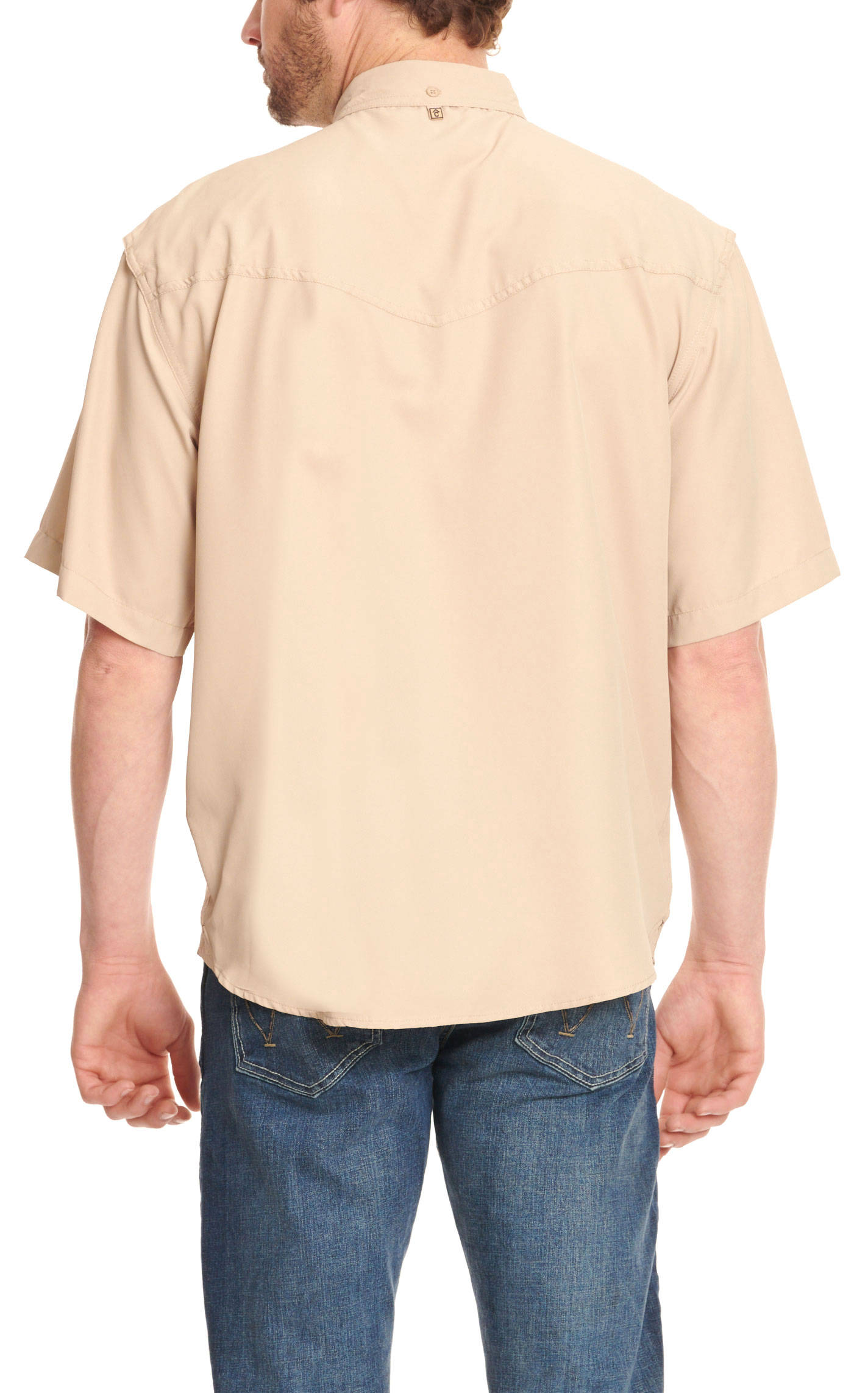 Rafter C Outdoors Men's Khaki  Short Sleeve Fishing Shirt - Image 1