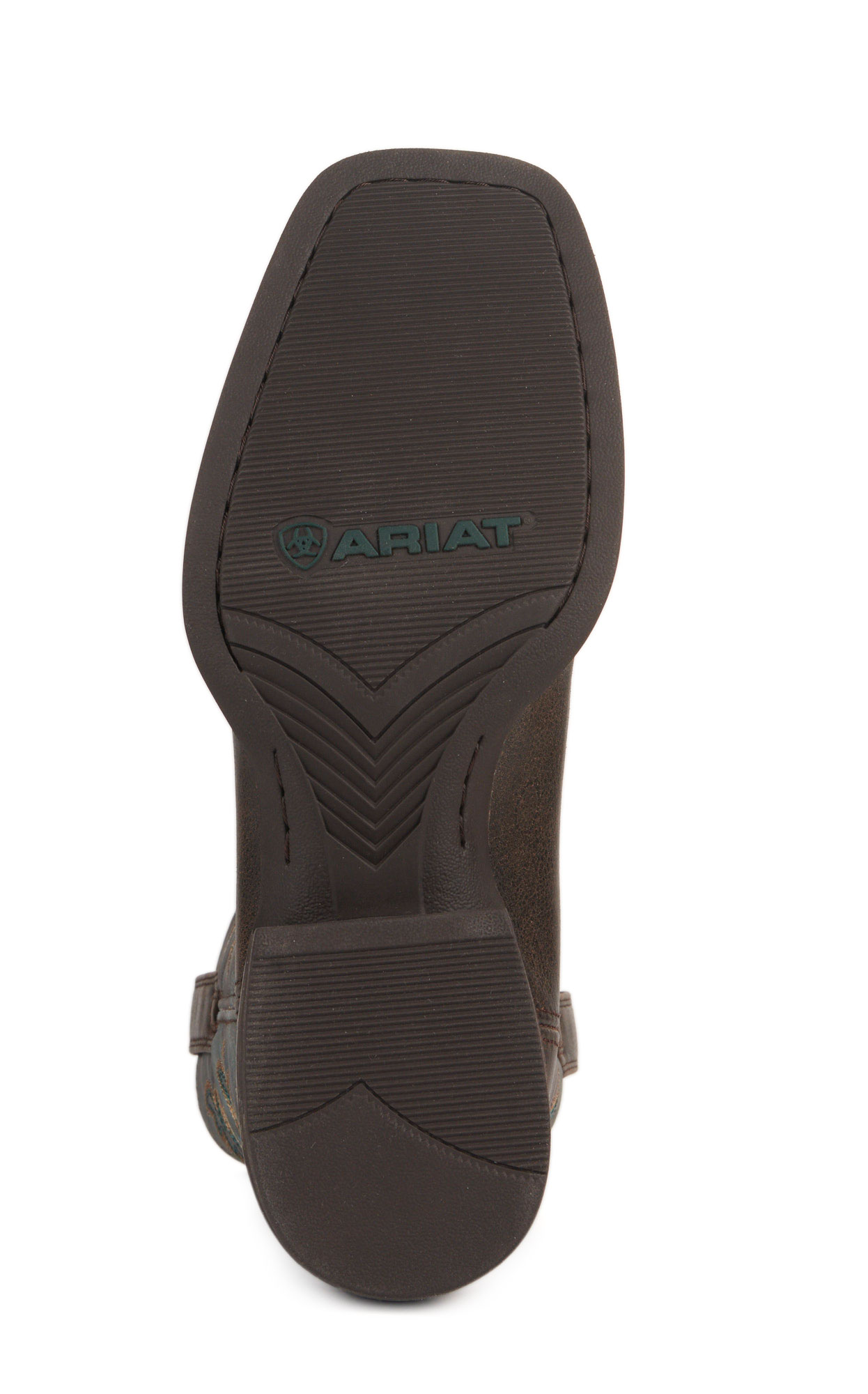 Ariat Men's Sport Latigo Chocolate Brown and Stone Blue Wide Square Toe Cowboy Boots - Image 1