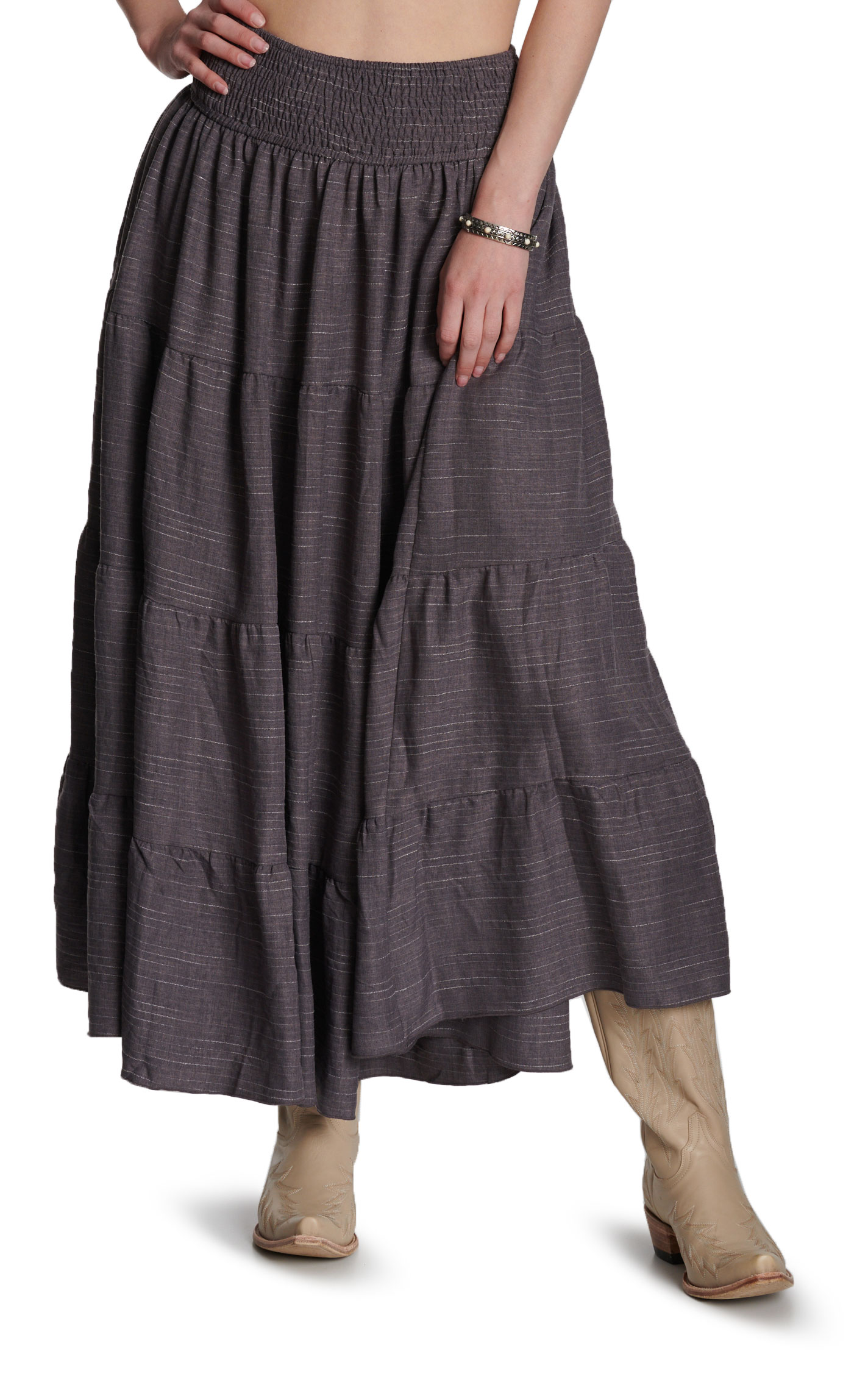 HYFVE Women's Charcoal Tiered Skirt - Image 1