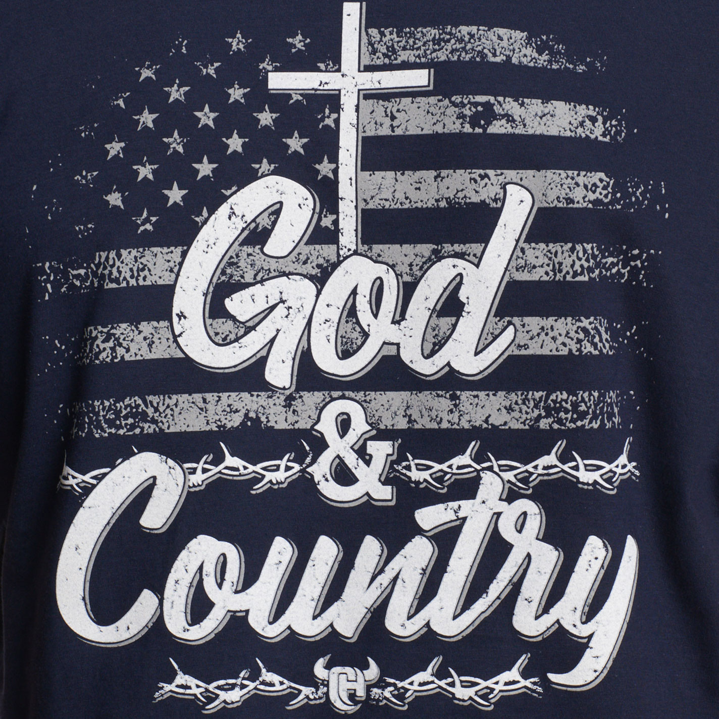 Cowboy Hardware Men's Navy God & Country T-Shirt - Image 1