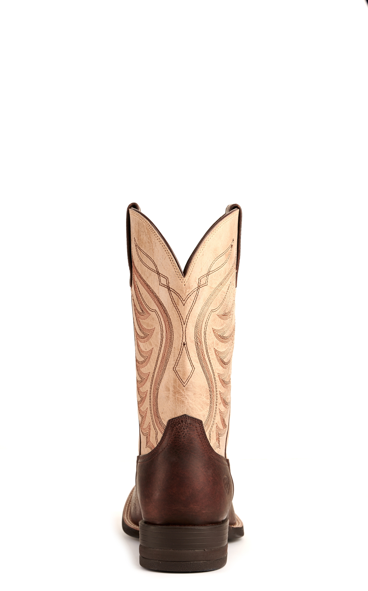 Ariat Men's Amos Shock Shield Barley Brown and Trucker Tan Wide Square Toe Cowboy Boots - Image 1