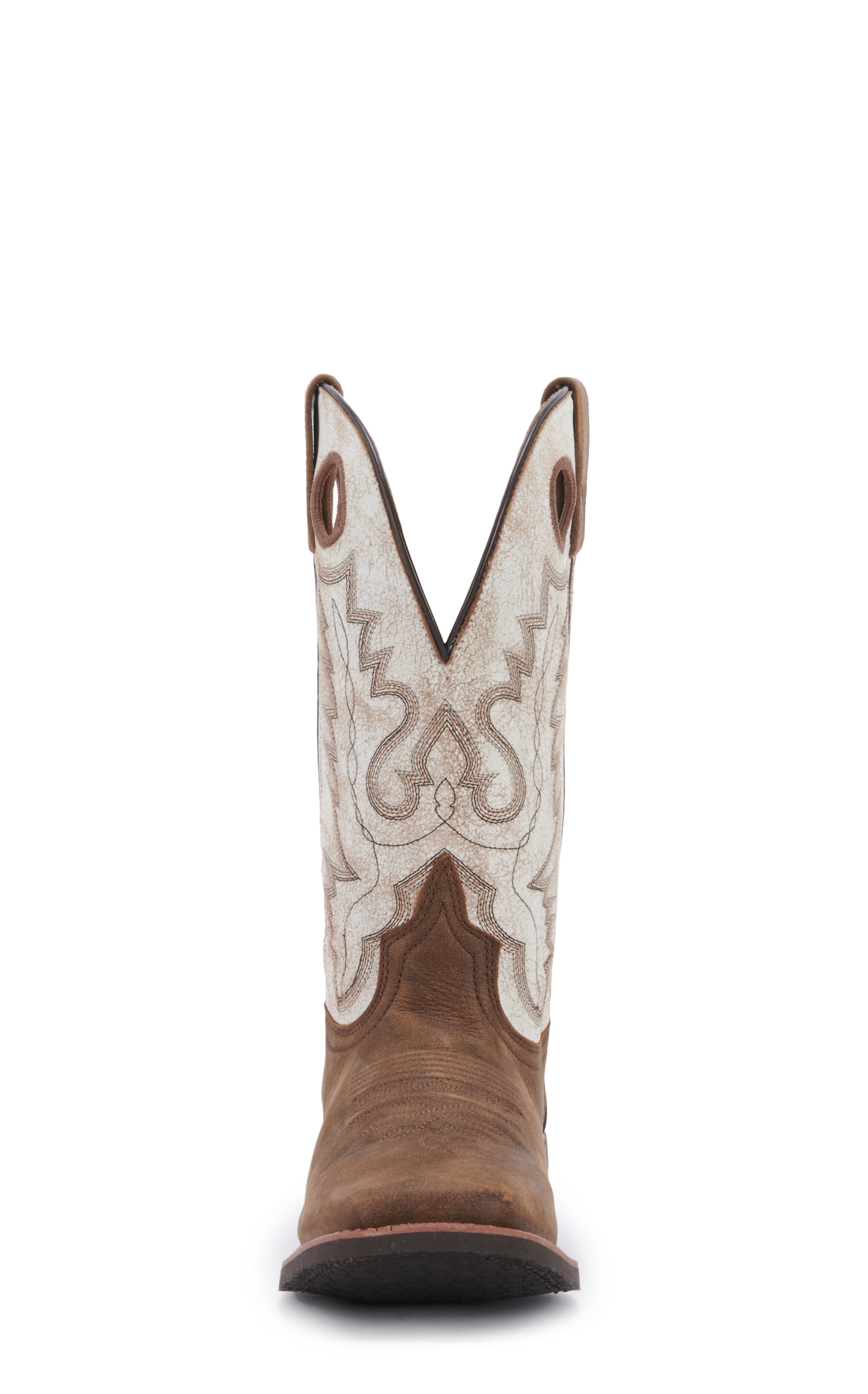 Smoky Mountain Men's Drifter Distressed Brown and Antique White Square Toe Cowboy Boots - Image 1
