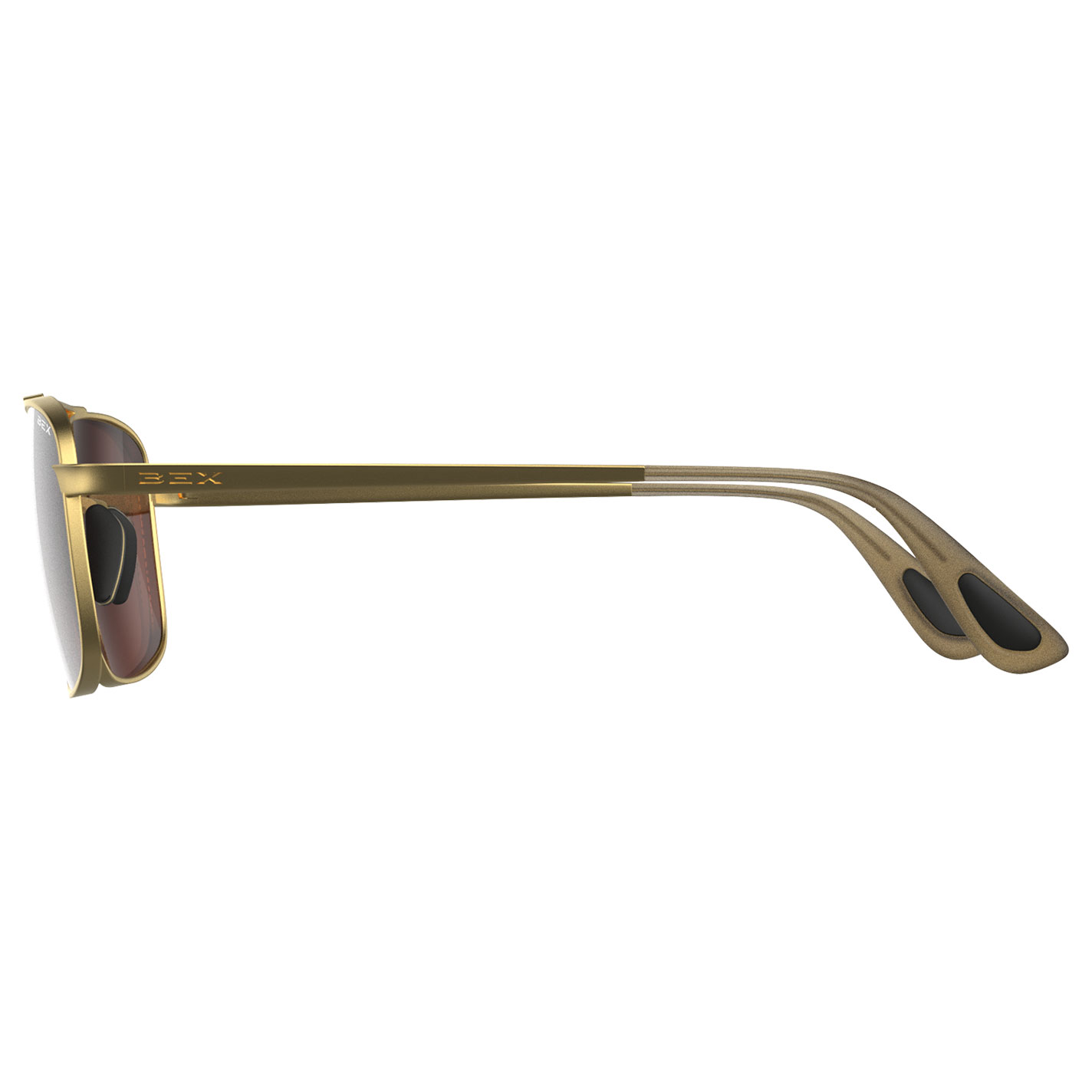 BEX Accel Matte Gold & Brown Sunglasses - Image 1