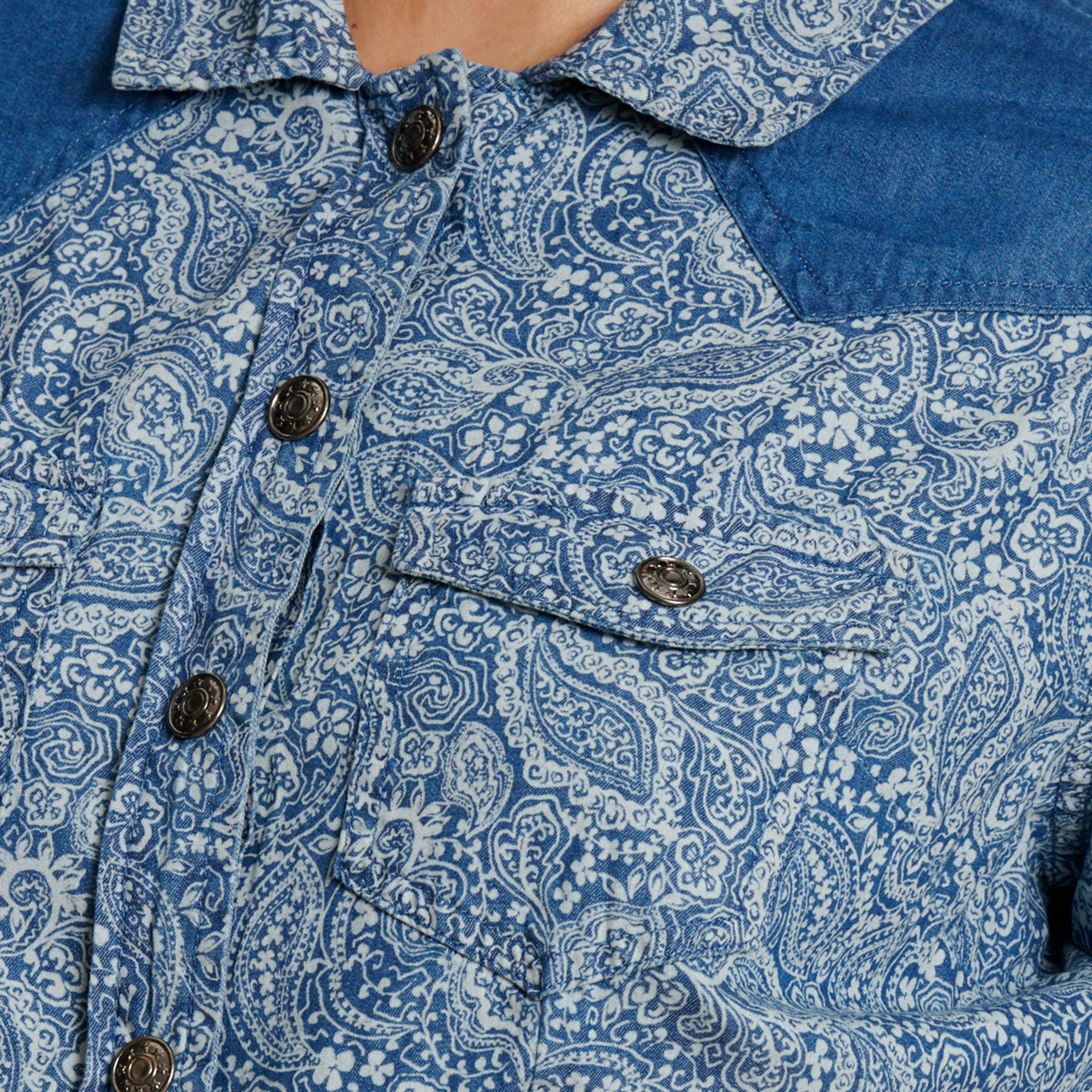 Cotton & Rye Women's Denim Paisley Print Shirt Dress - Image 1