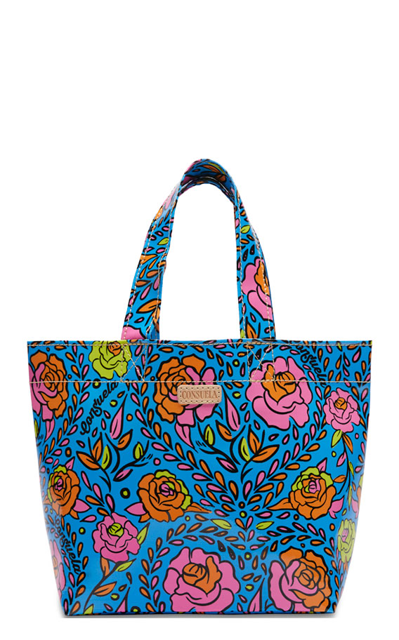 Consuela Mandy Blue Floral Print Grab N Go Basic Mini Tote - Image 1