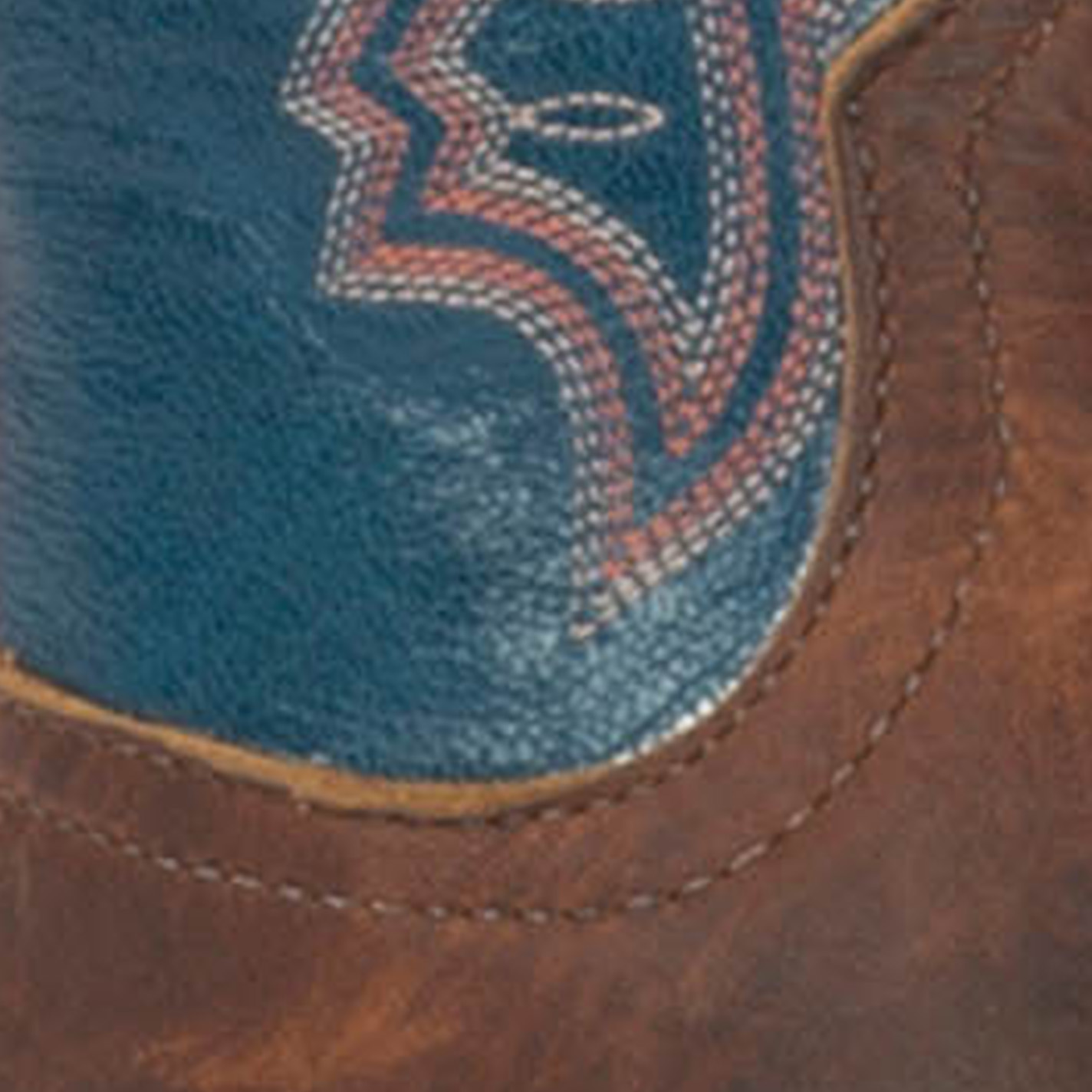 Anderson Bean Men's Briar Brown and Teal Wide Square Toe Cowboy Boot - Image 1