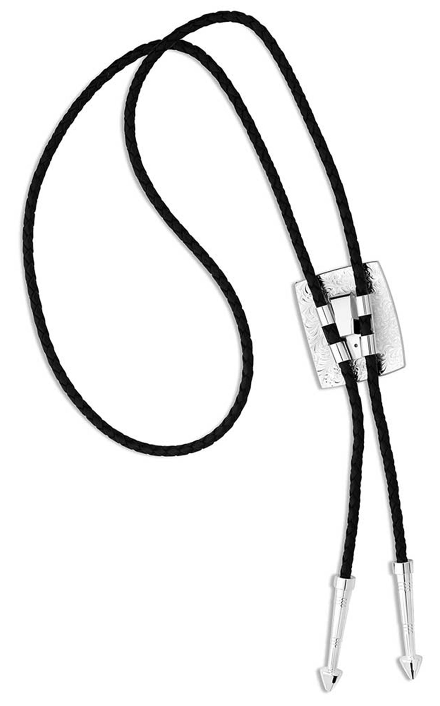 Montana Silversmiths Silver & Black Four Winds Bolo Tie - Image 3
