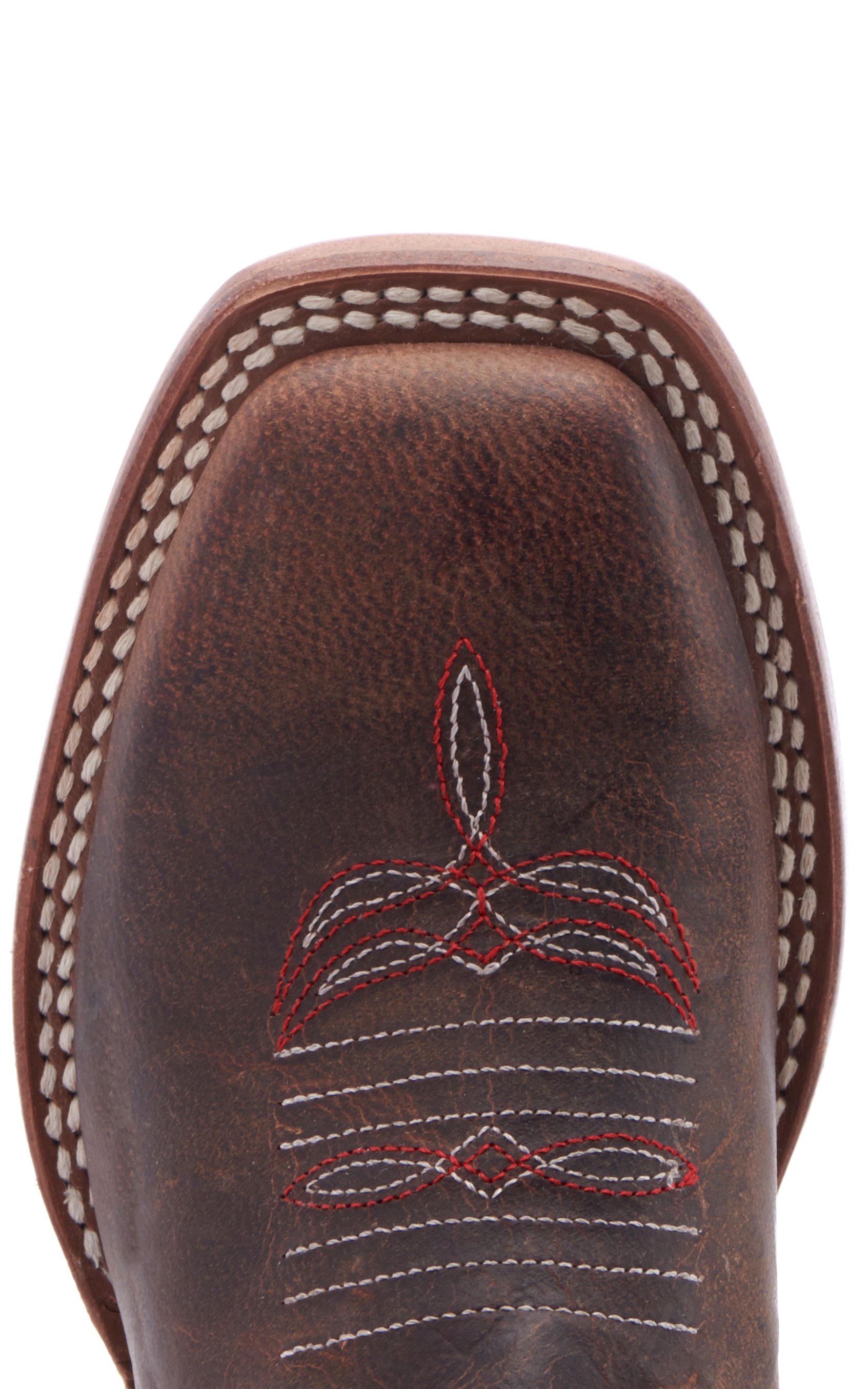Anderson Bean Youth Brown and Red Square Toe  Tall Cowboy Boots - Image 1
