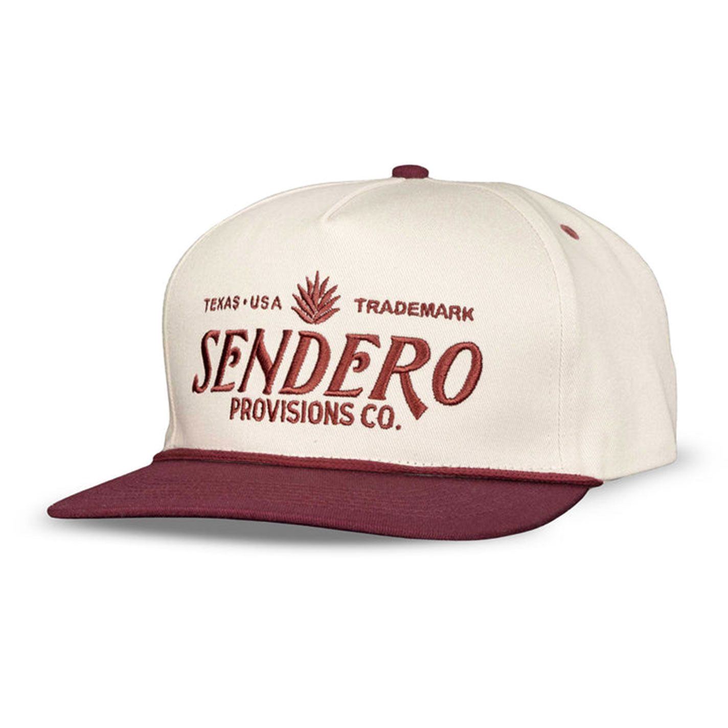 Sendero Provisions Co. Men's Maroon & Bone Logo Embroidered Cap - Image 1