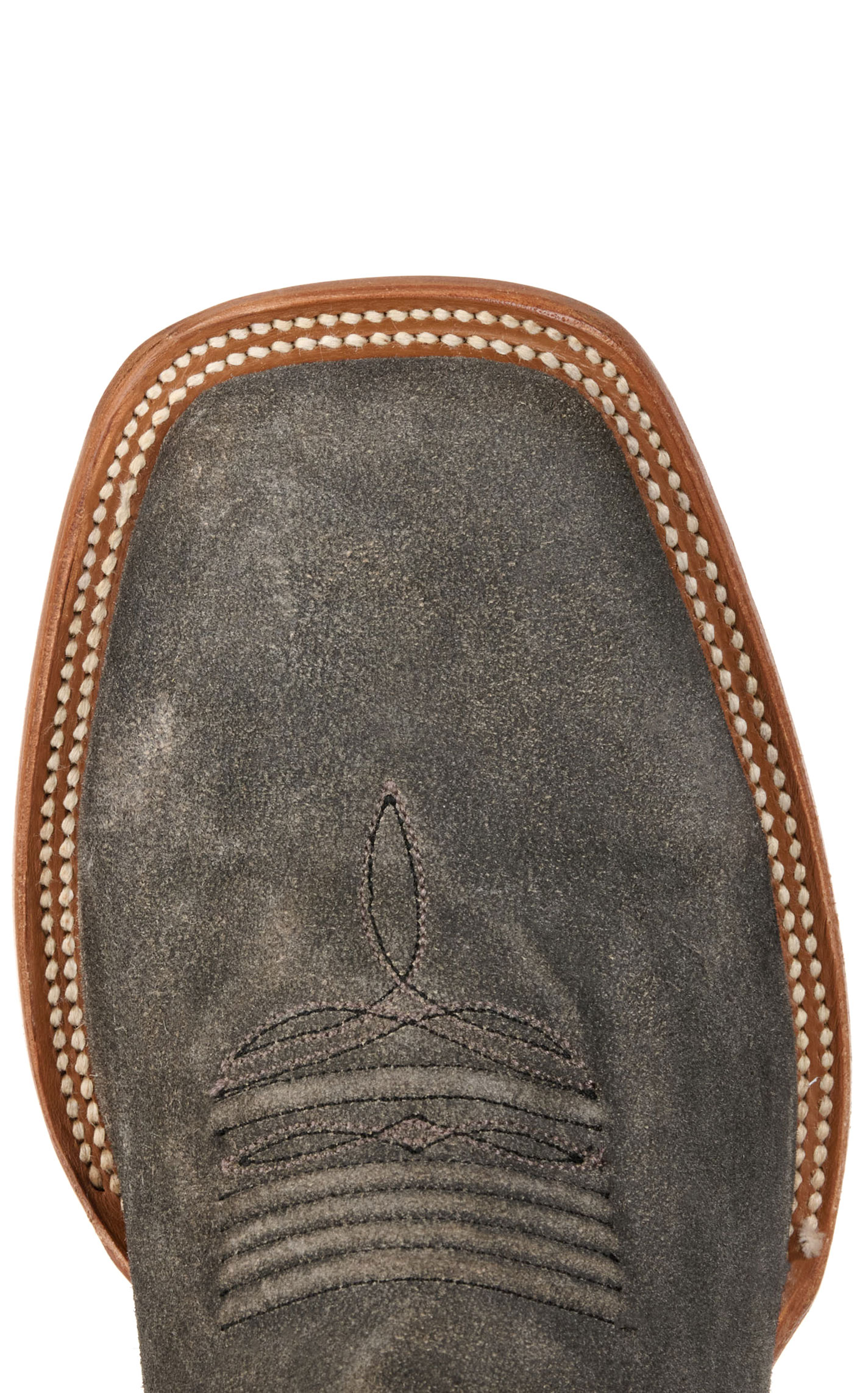 Cavender's Men's Charcoal Roughout and Light Gray Wide Square Toe Cowboy Boots - Image 1