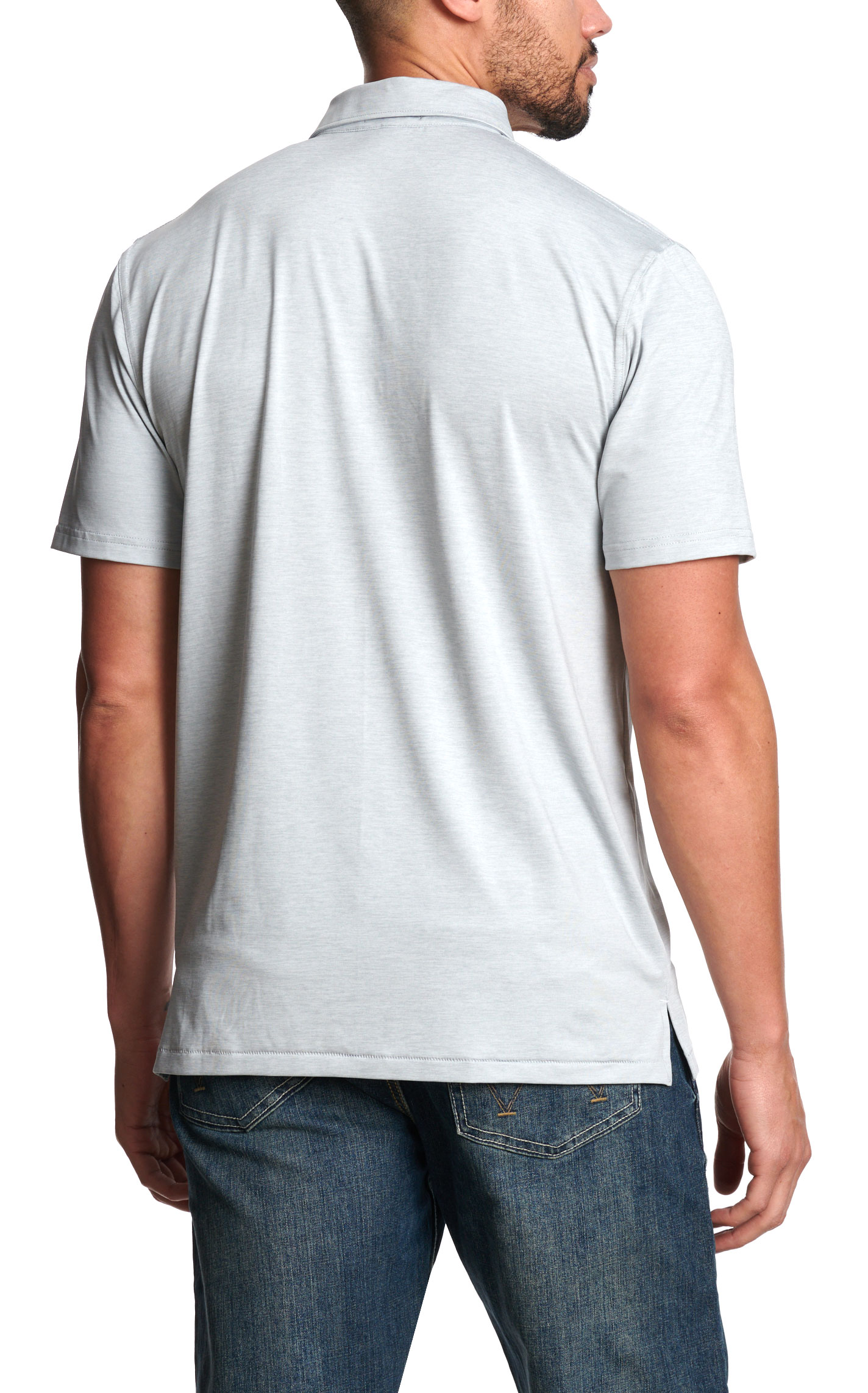Rafter C Men's Pale Gray Polo Shirt - Image 1