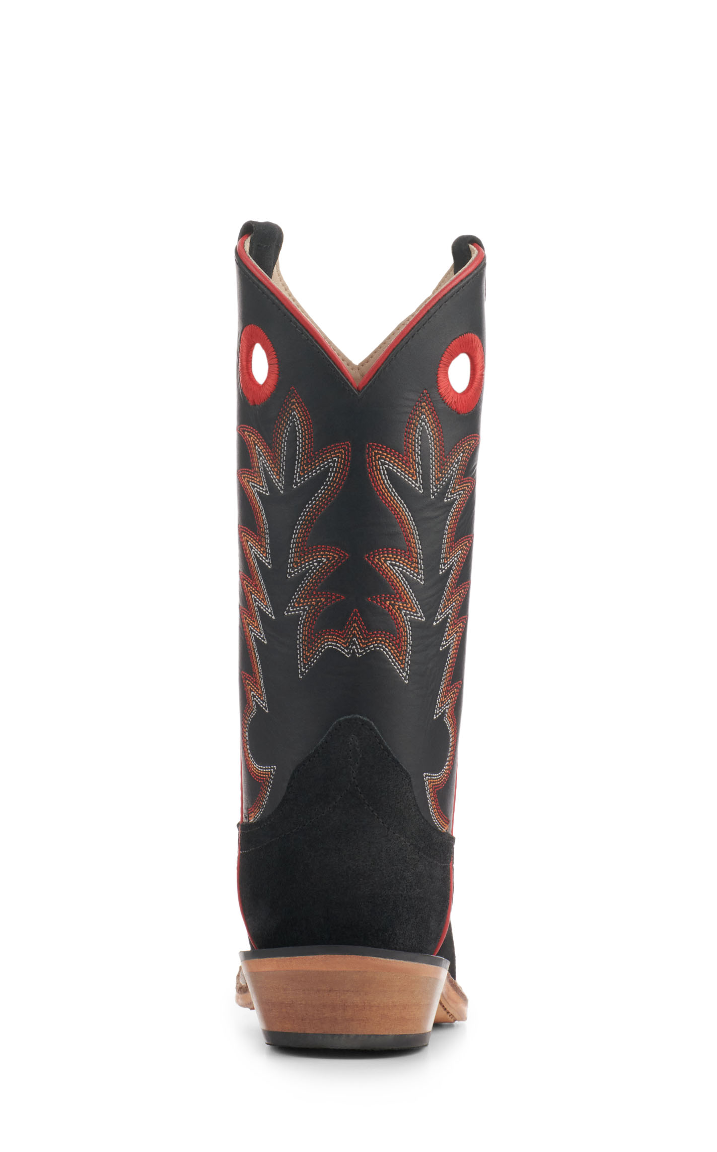 Old West Kids' Black with Black Suede Square Toe Cowboy Boots - Image 1