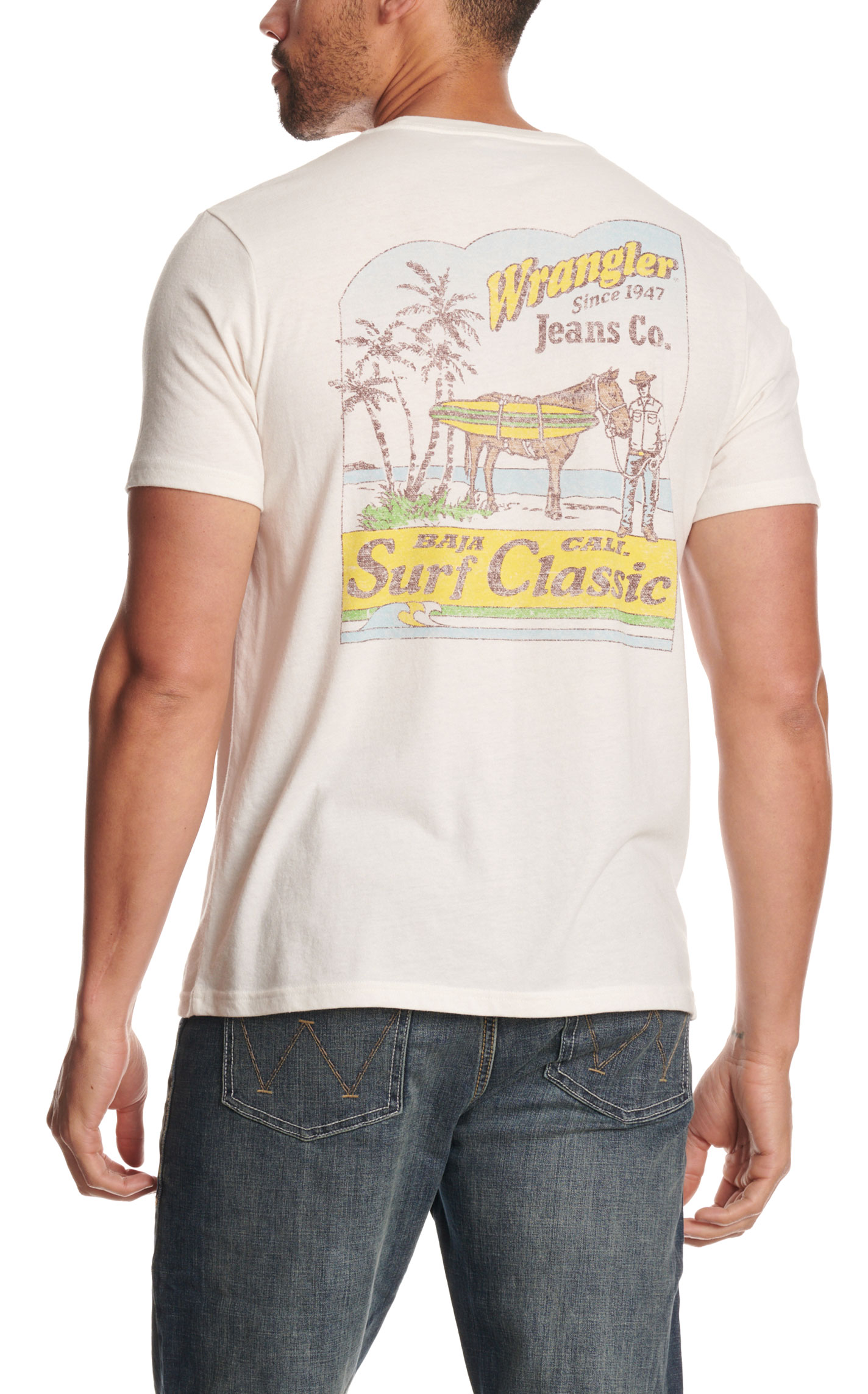 Wrangler Men's Cream Logo Graphic T-Shirt - Image 2