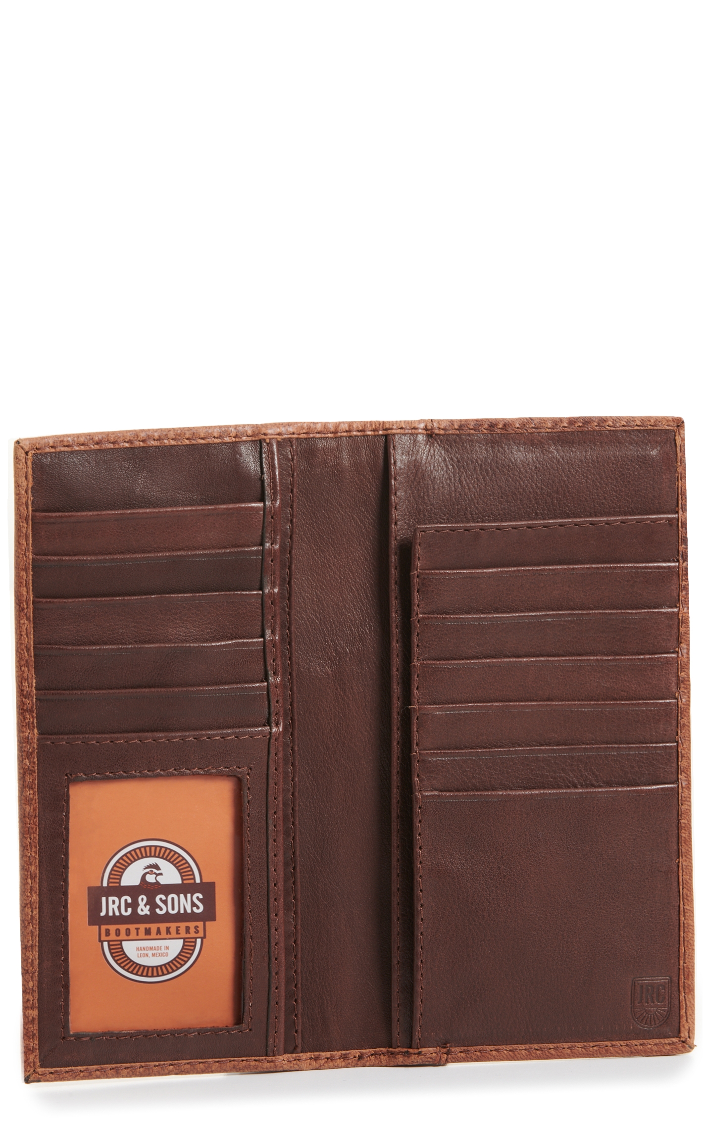 JRC & Sons Men's Tan Mad Dog Goat Leather Rodeo Wallet - Image 1