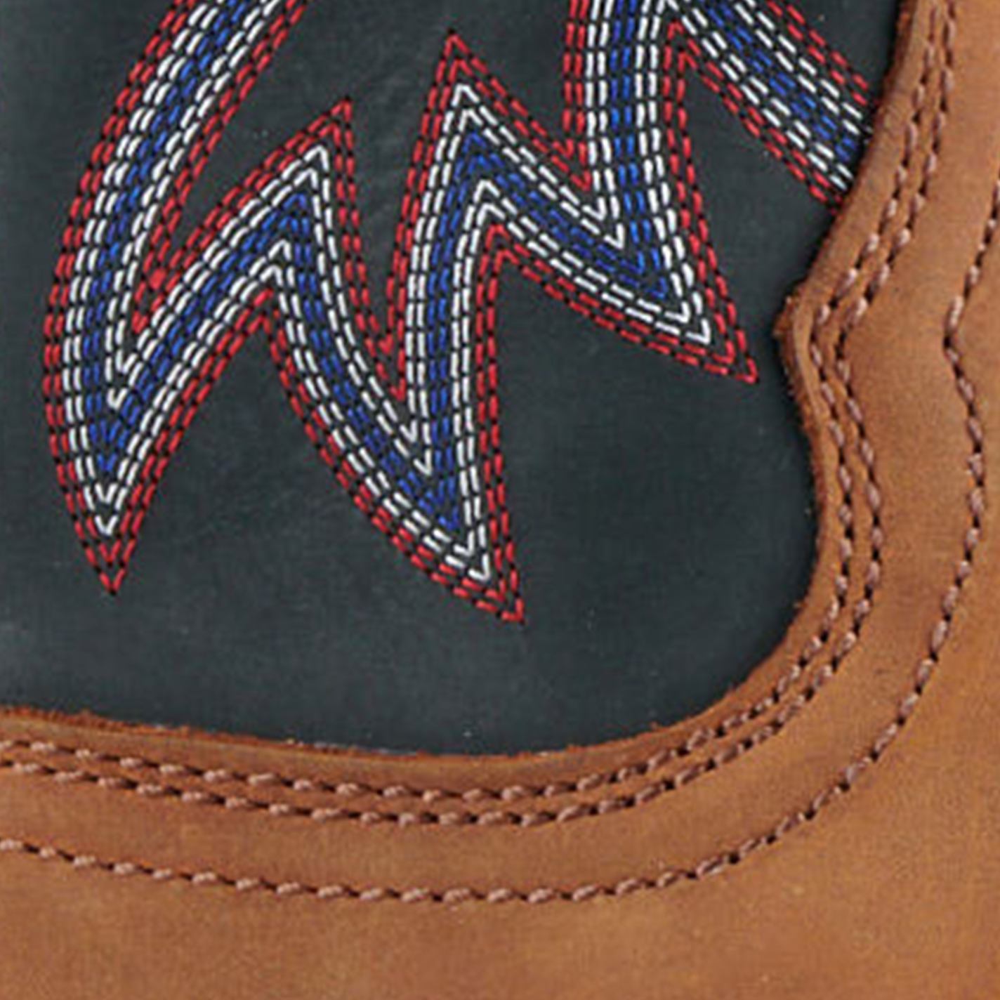 Justin Men's Frontier Shane Brown and Black Wide Square Toe Cowboy Boots - Image 1