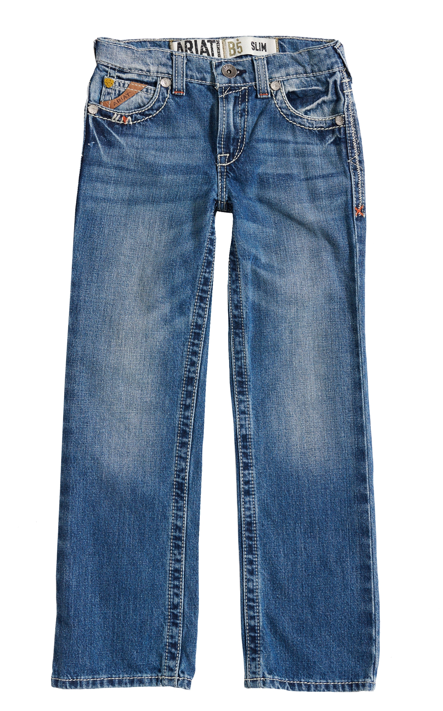 Ariat Boy's B5 Charger Dakota Medium Wash Slim Fit Straight Leg Jeans (7-16) - Image 1